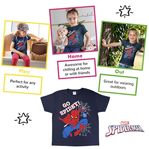 popgear-marvel-comics-spiderman-t-shirt-fille-bleu-marine-go-spidey image 7