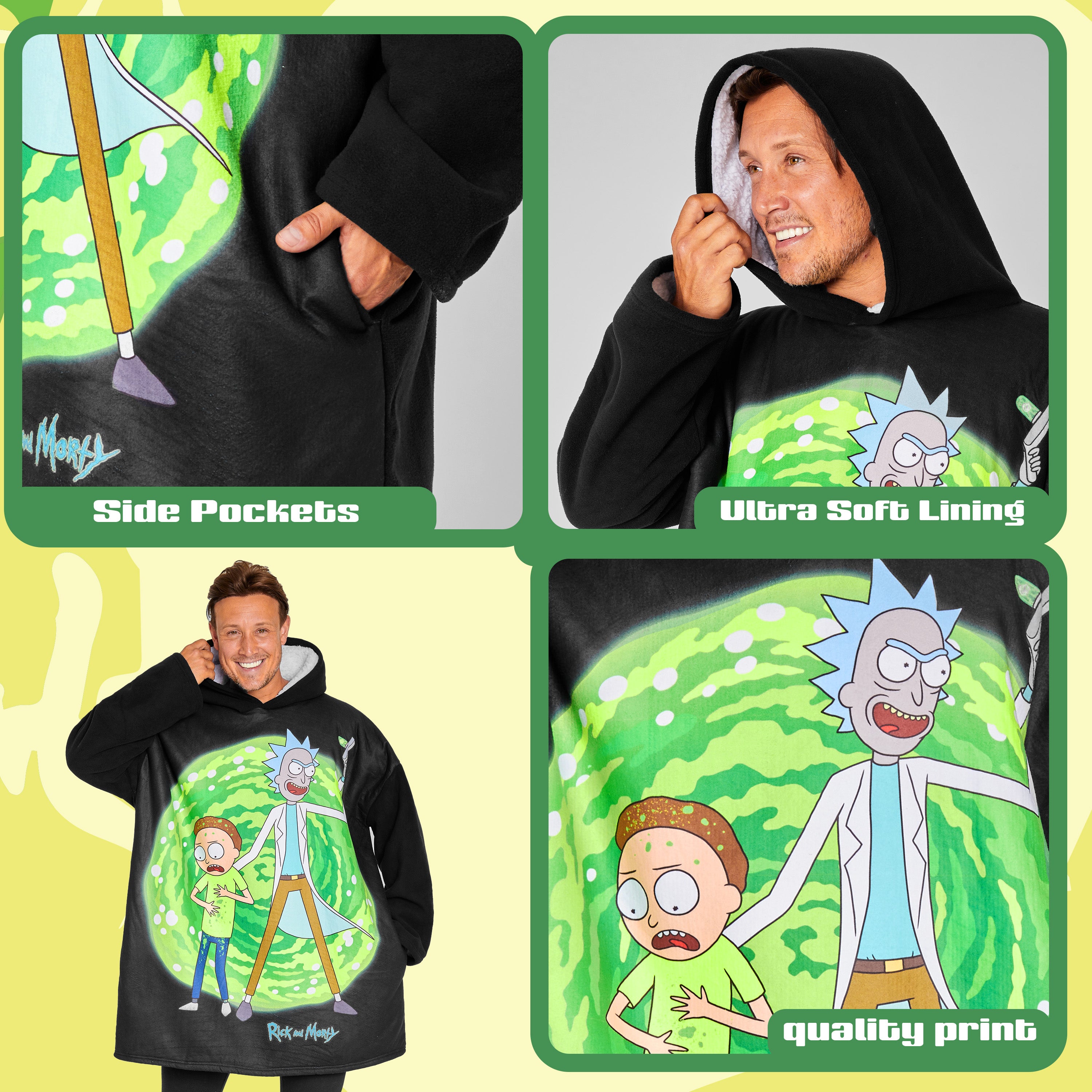 rick-and-morty-sweat-plaid-homme-noir-polaire-sherpa image 4