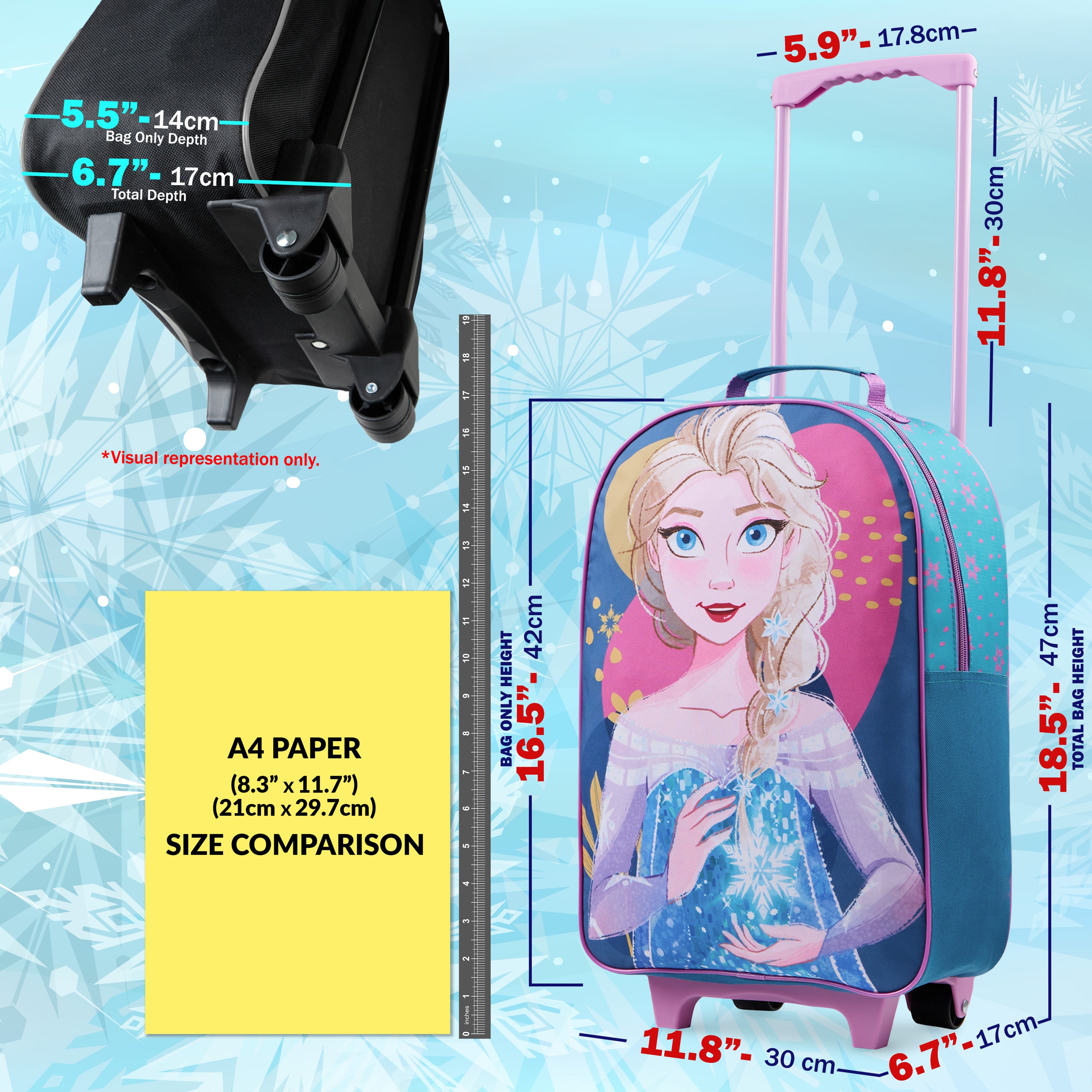 disney-valise-enfant-trolley-elsa-bleue-47-cm-cabine image 2