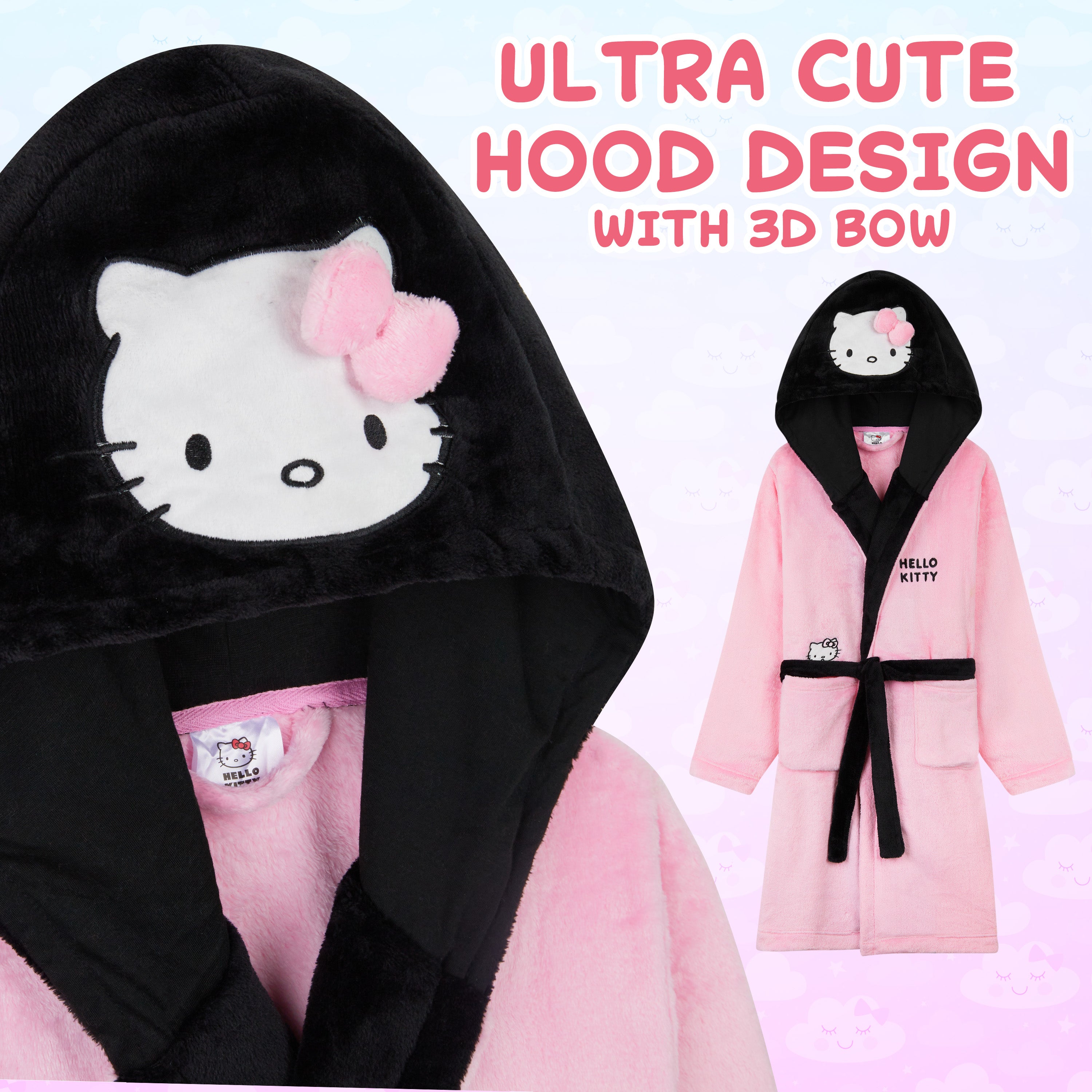 hello-kitty-peignoir-fille-polaire-capuche-9-10-ans-poches image 5