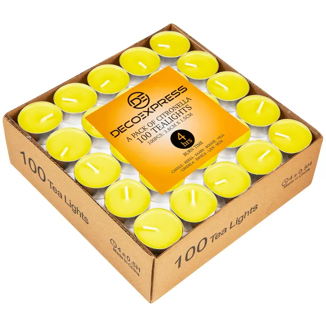 deco-express-bougie-citronnelle-jaune-100x-4h image 1