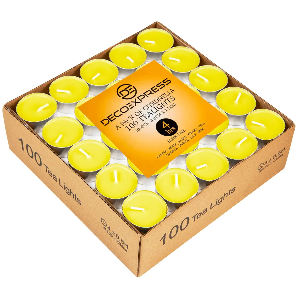 deco-express-bougie-citronnelle-jaune-100x-4h image 1