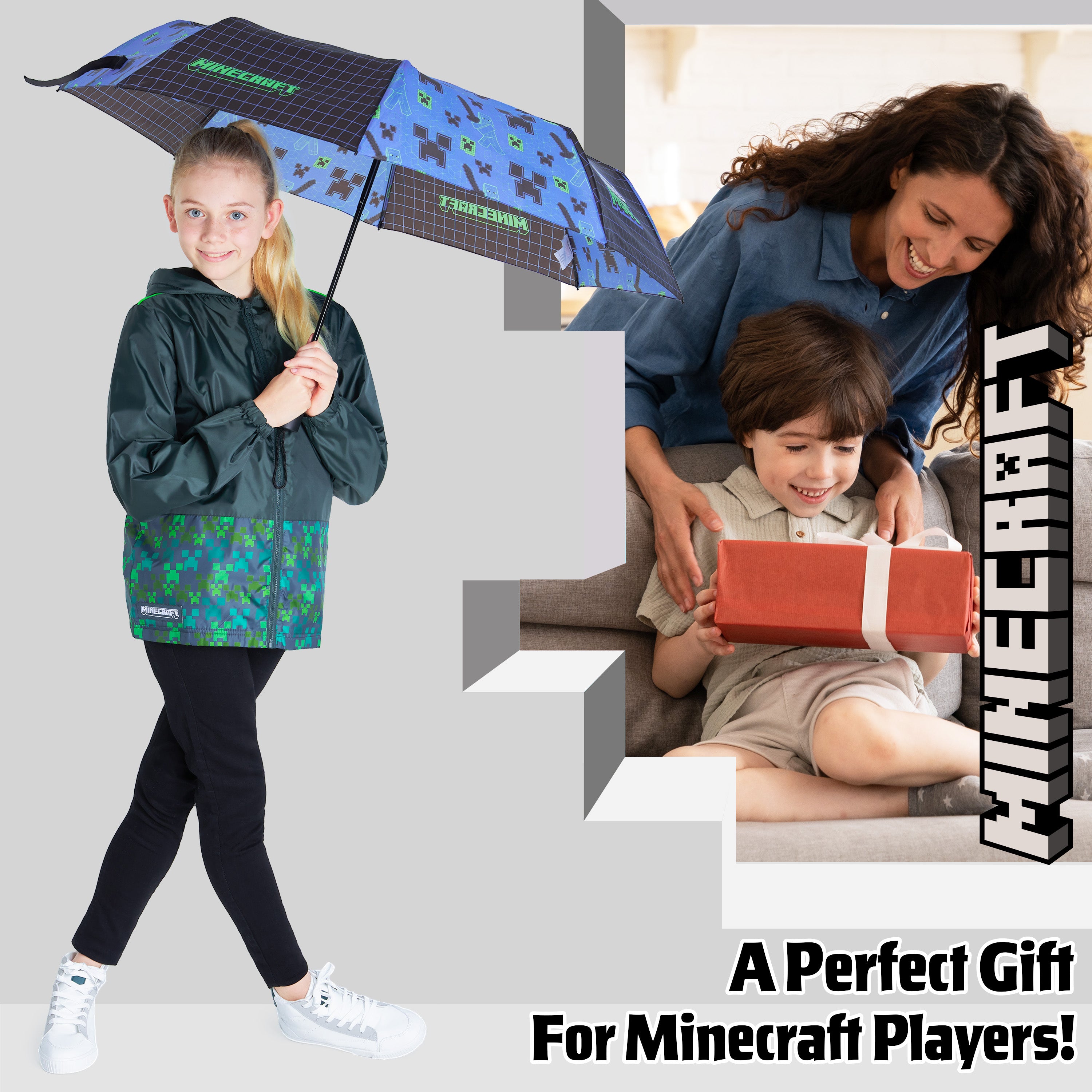 minecraft-parapluie-pliant-enfant-t-lescopique-l-ger image 3