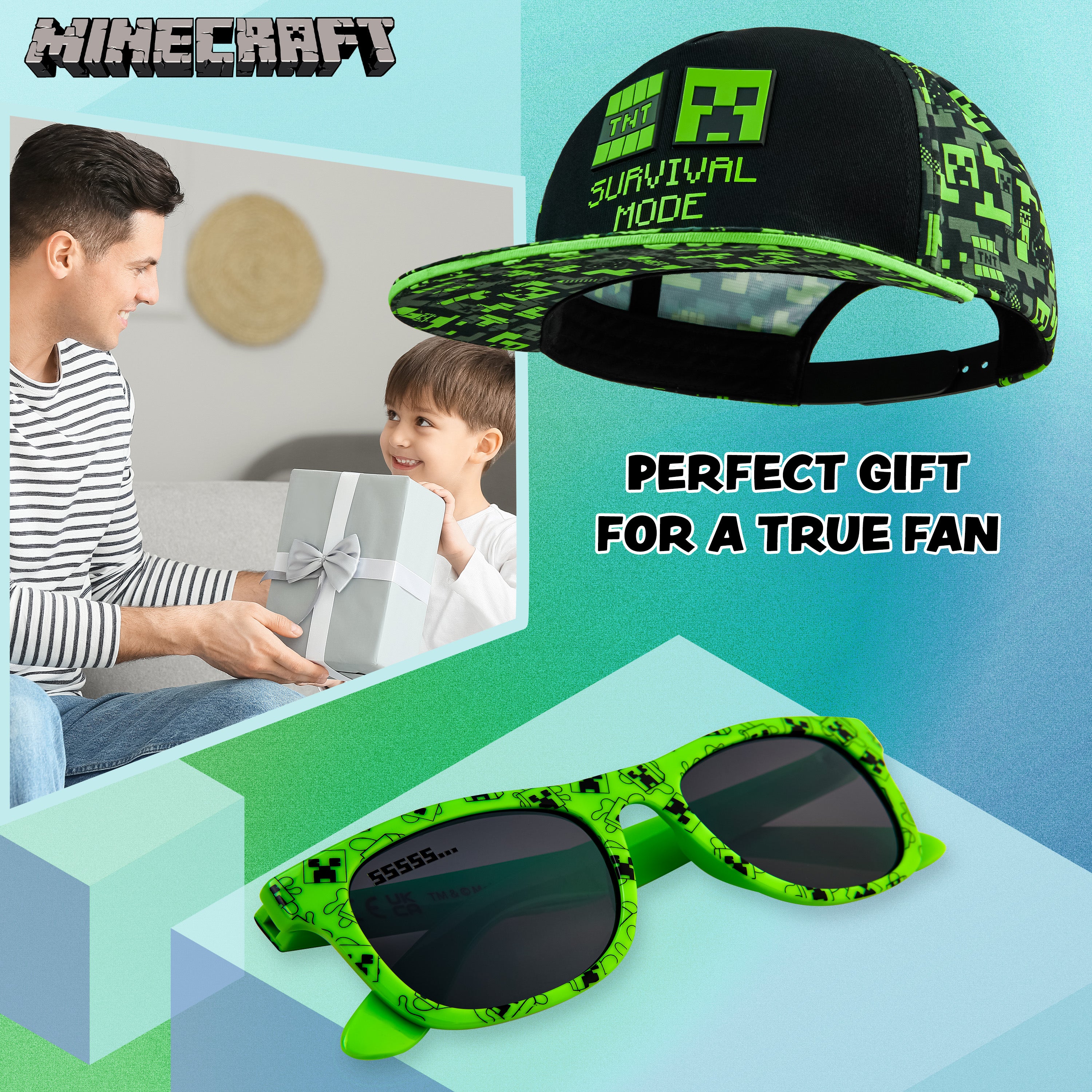 minecraft-casquette-lunettes-gar-on-noir-vert-creeper-uv image 3