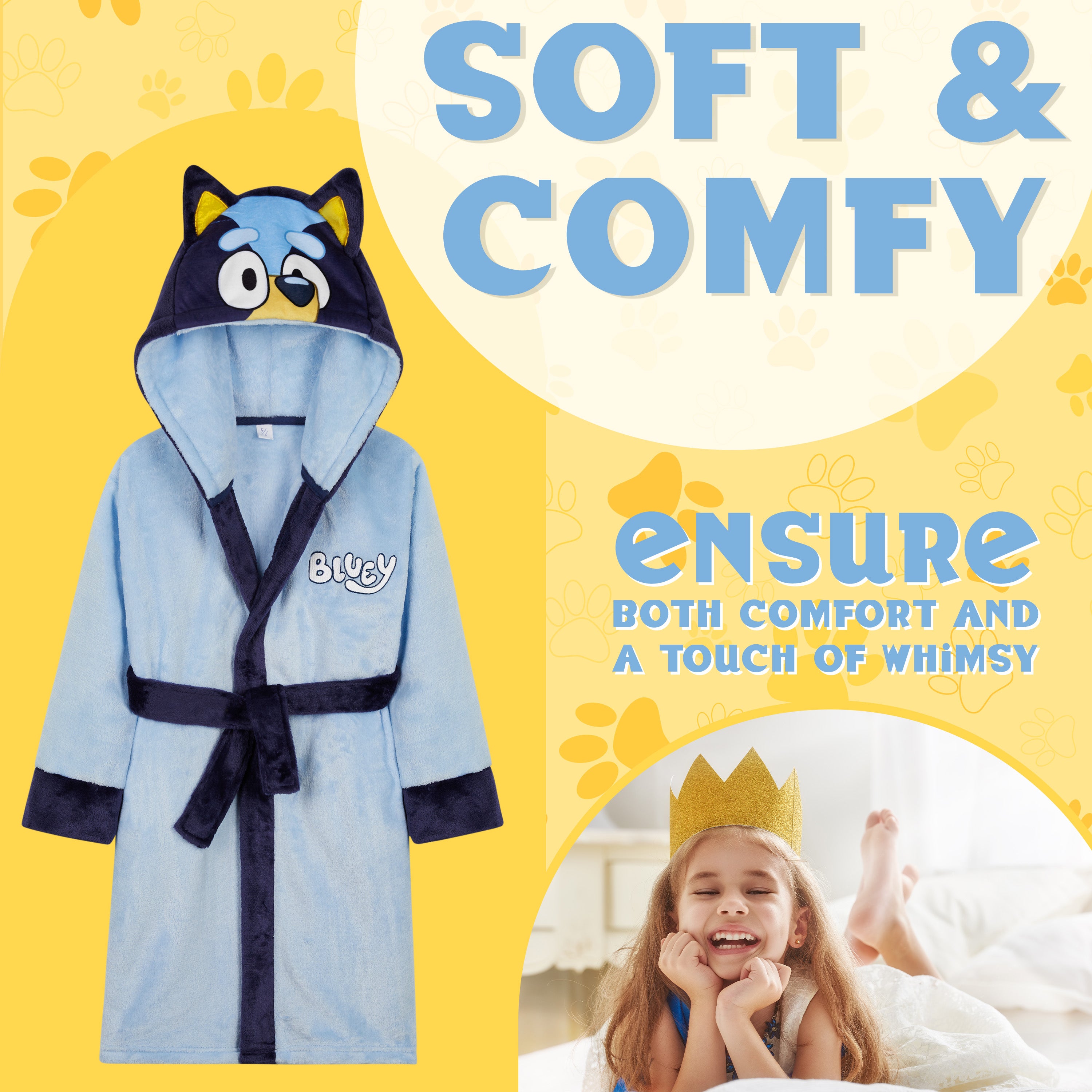 bluey-peignoir-polaire-fille-capuche-5-6-ans-doux image 4