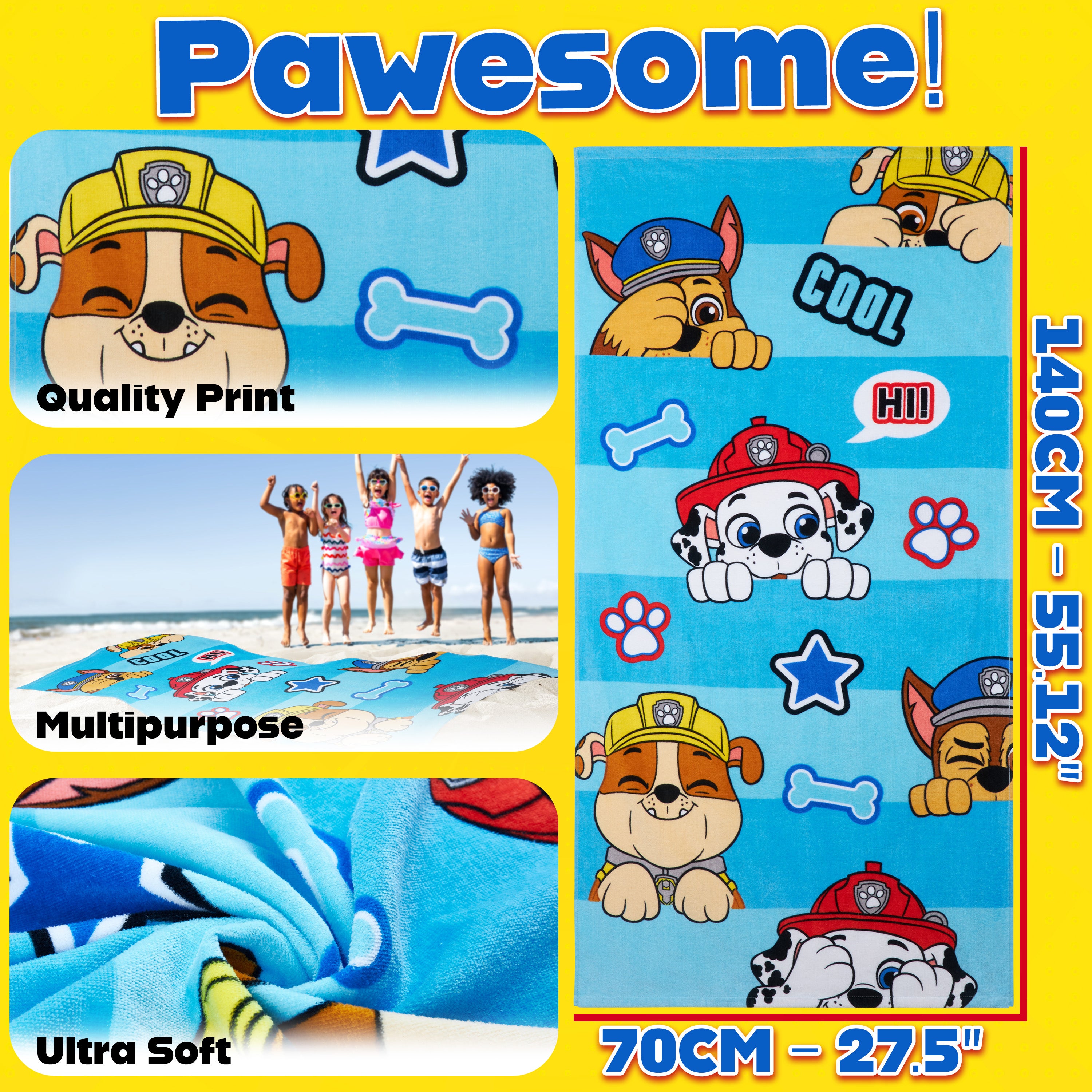 paw-patrol-serviette-bain-enfant-coton-140x70-cm image 6