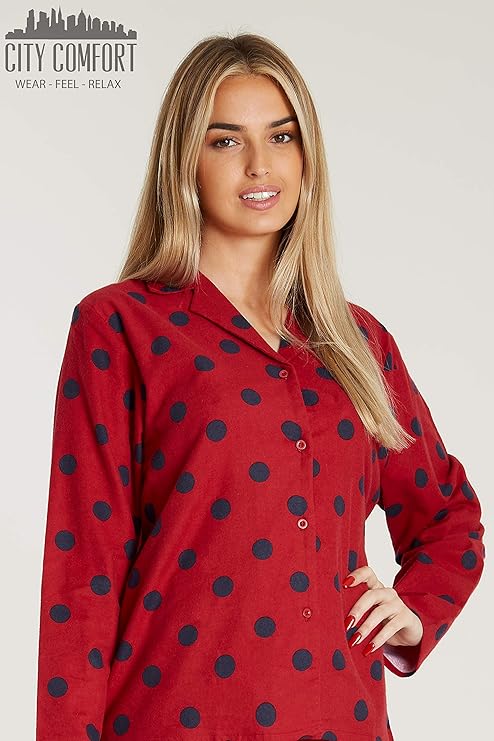 citycomfort-pyjama-femme-boutons-coton-bross-taille-m-pastel image 2