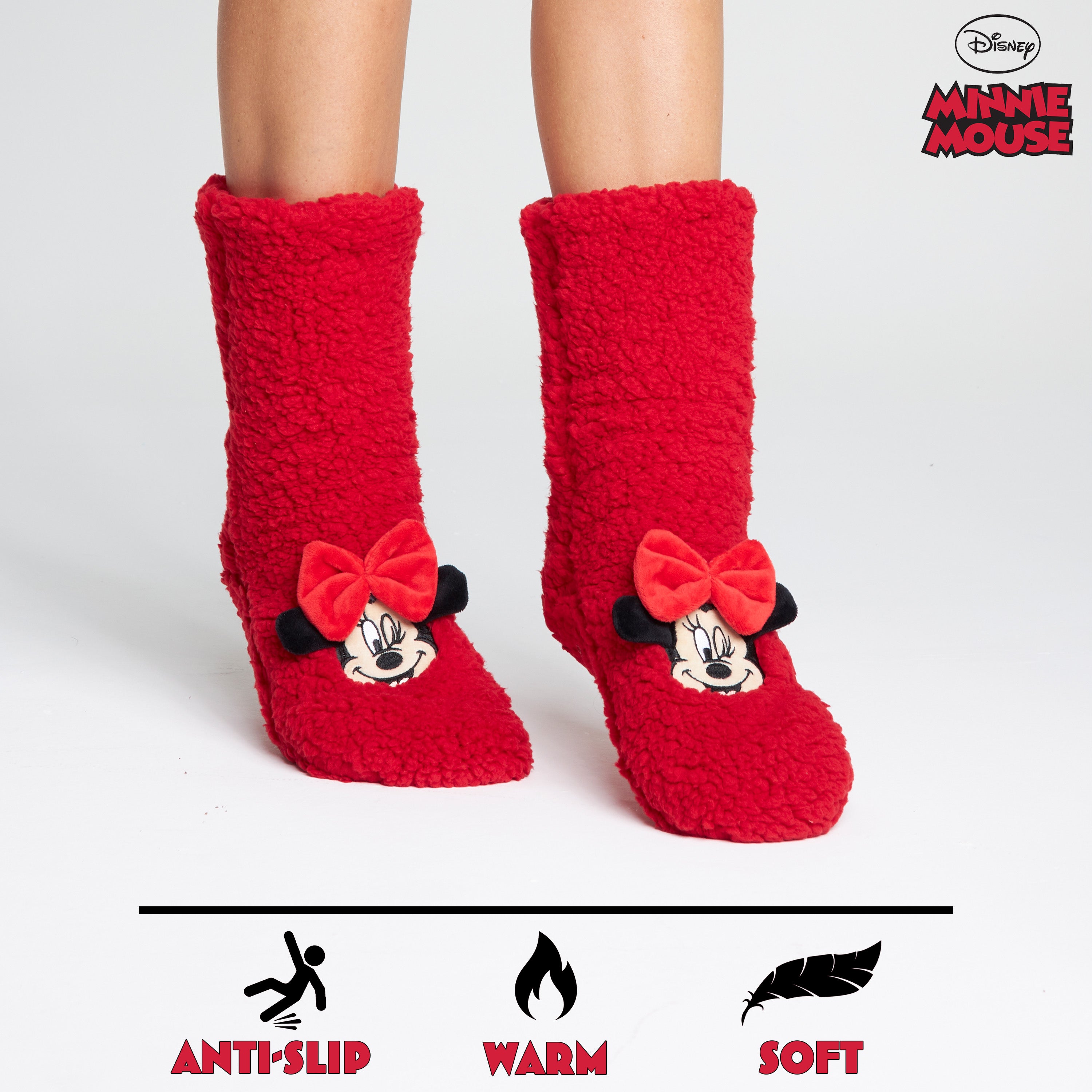 disney-minnie-chaussettes-chaussons-polaire-antid-rapantes-taille-unique image 6