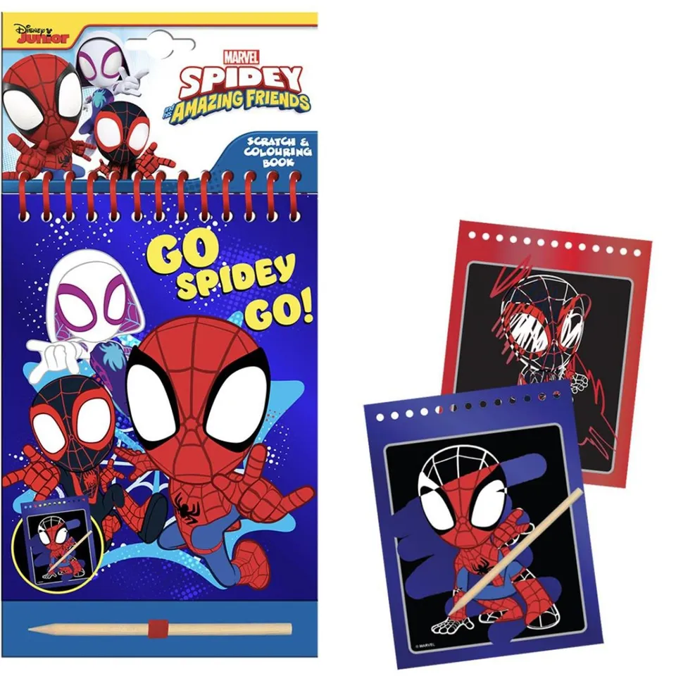 marvel-spidey-set-papeterie-scratch-book-enfant-autocollants image 1