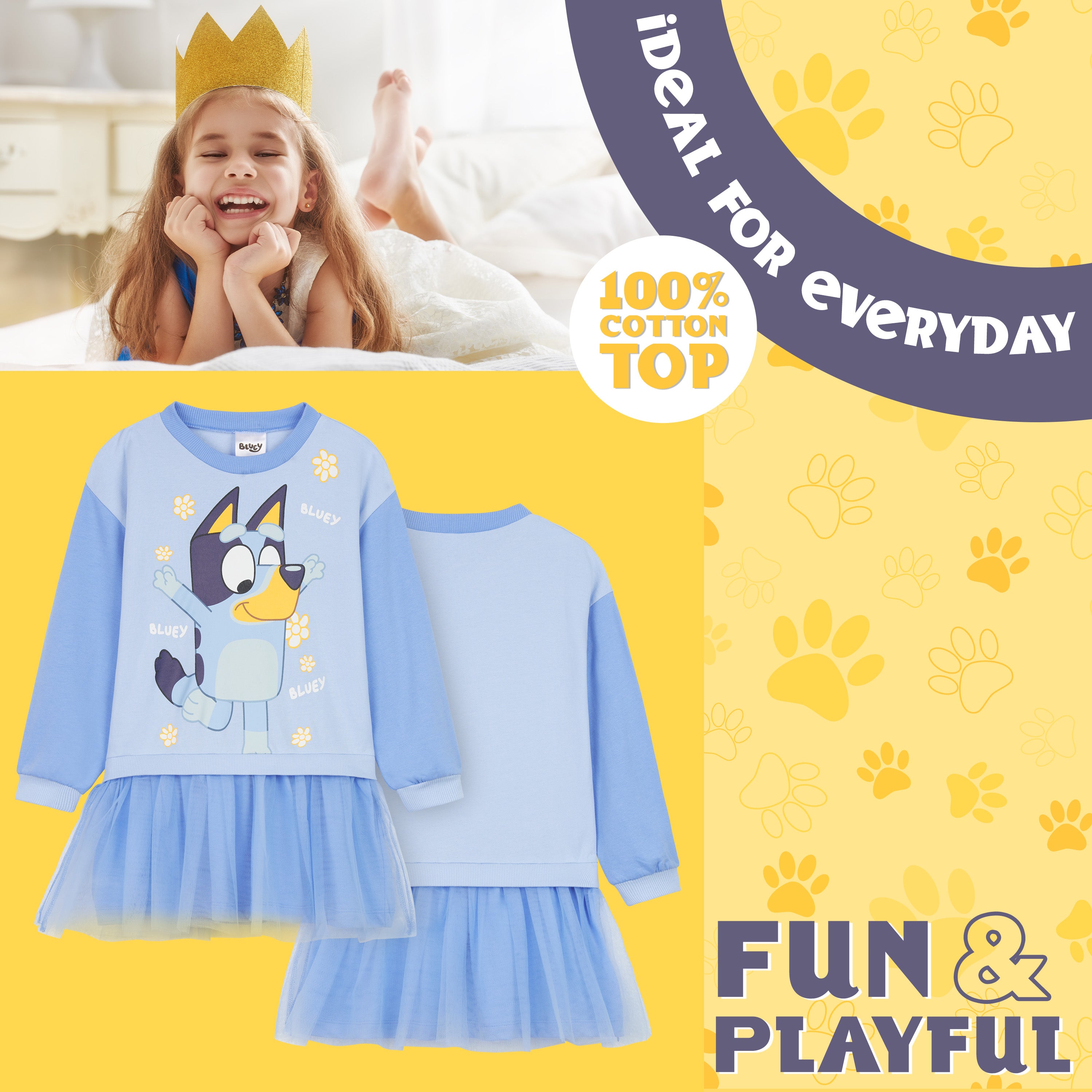 get-trend-girls-robe-bluey-fille-pull-tutu-2-8-ans image 4