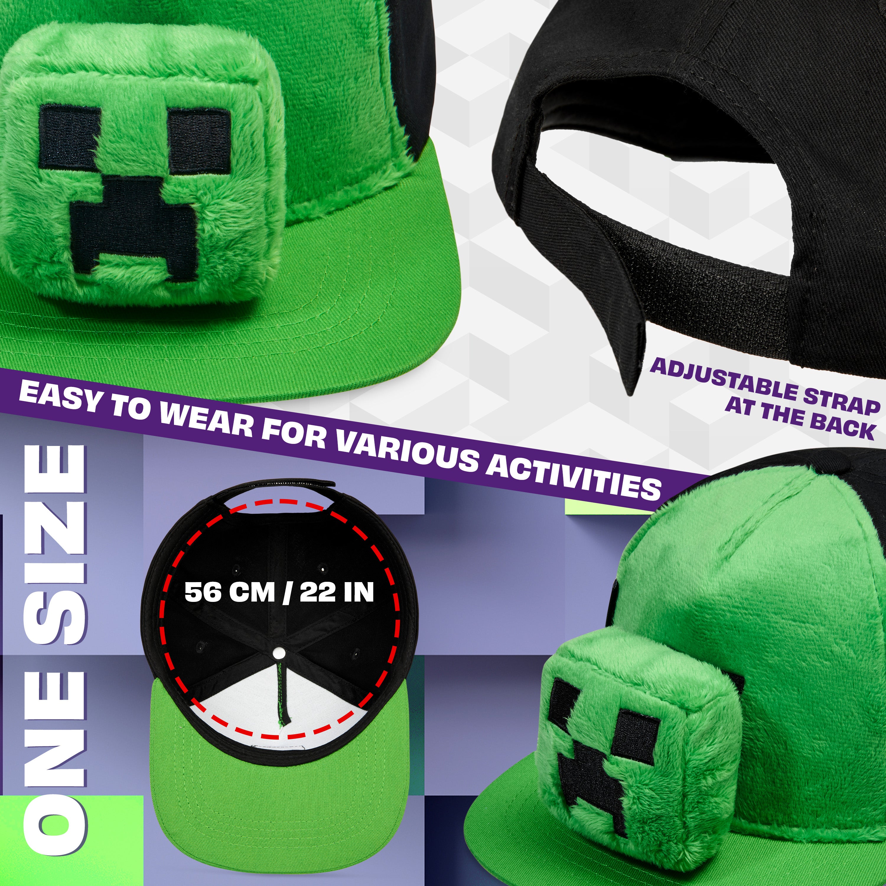 minecraft-casquette-gar-on-coton-peluche-amovible-gamer image 6