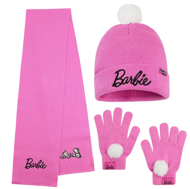 barbie-ensemble-bonnet-charpe-gants-fille-3-pi-ces-rose image 1