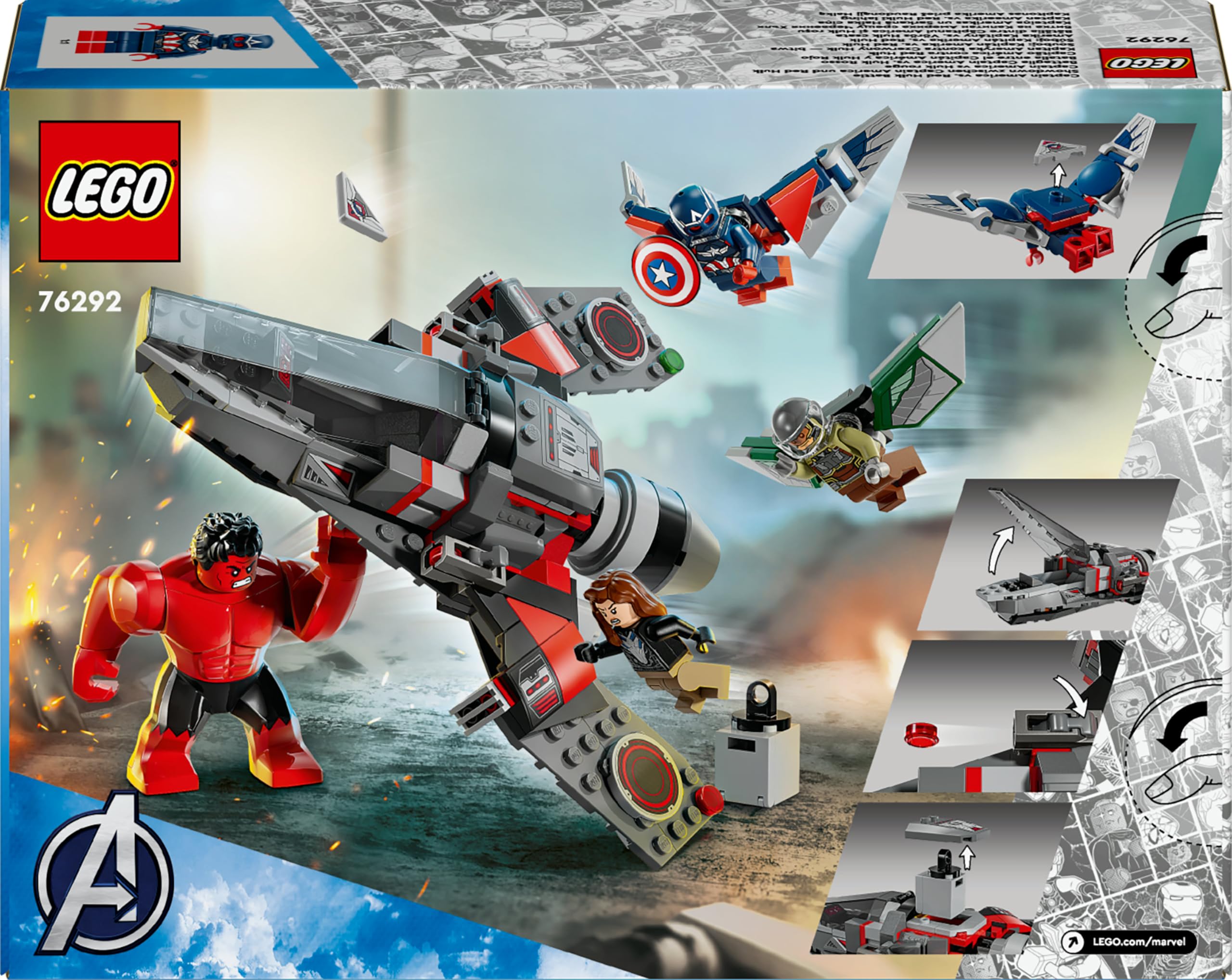 lego-marvel-76292-captain-america-vs-hulk-rouge-avion-7-ans image 8