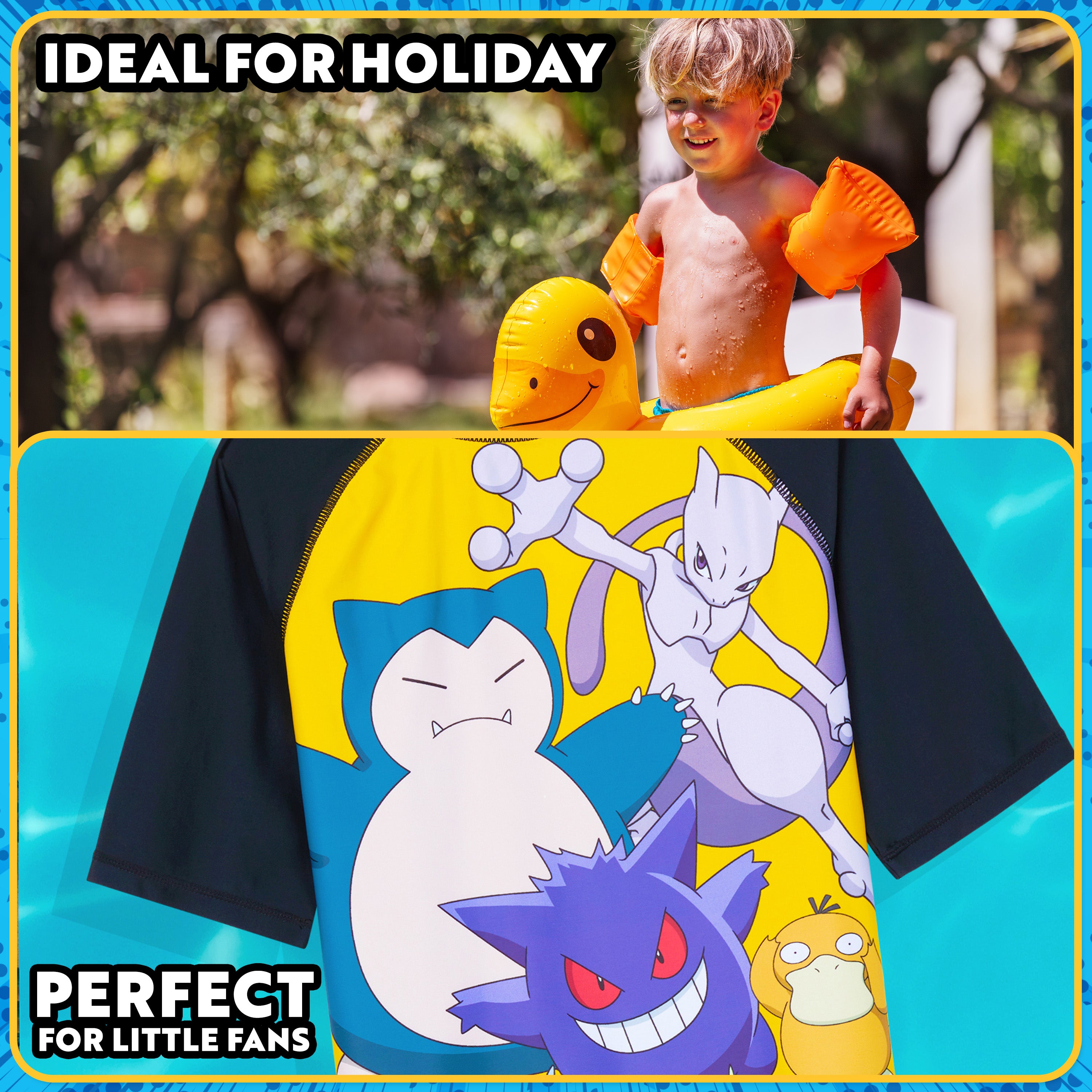 pok-mon-boys-maillot-de-bain-gar-on-2-pi-ces-short-haut-5-6-ans image 2