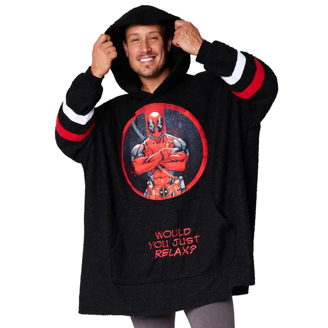 get-trend-men-marvel-deadpool-sweat-plaid-oversize-homme-polaire image 1