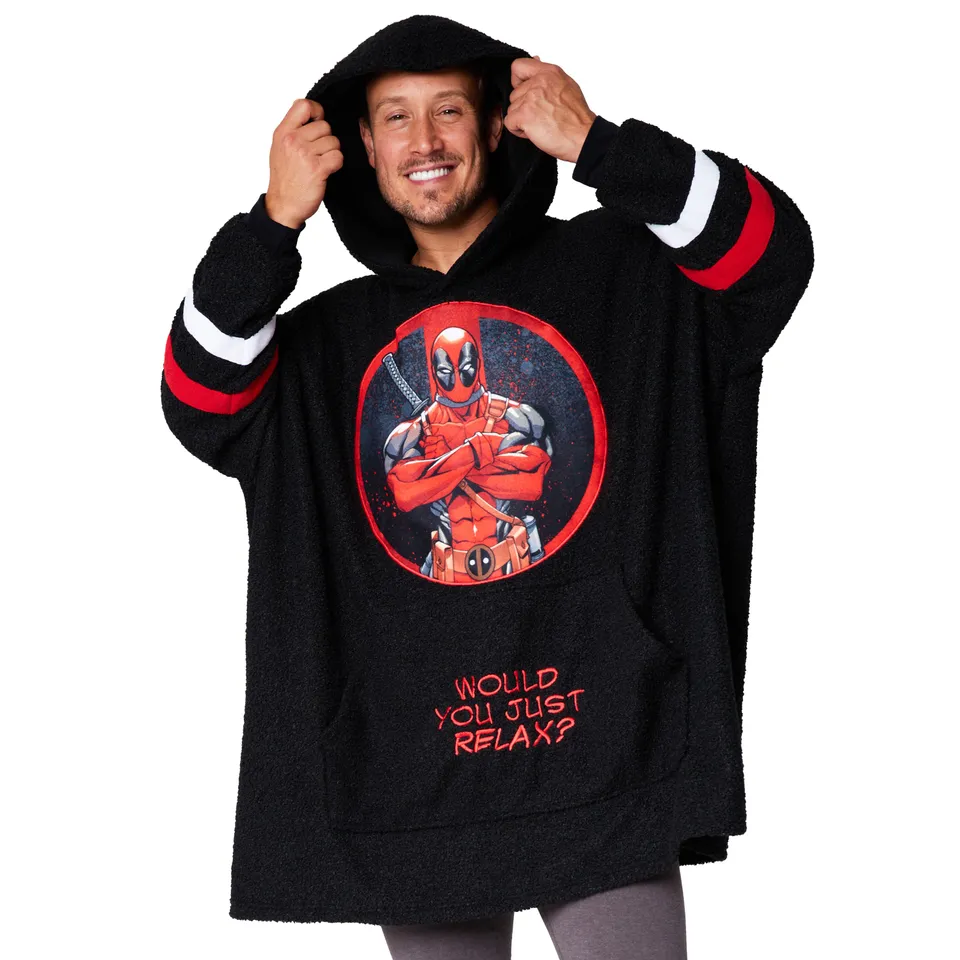 get-trend-men-marvel-deadpool-sweat-plaid-oversize-homme-polaire image 1