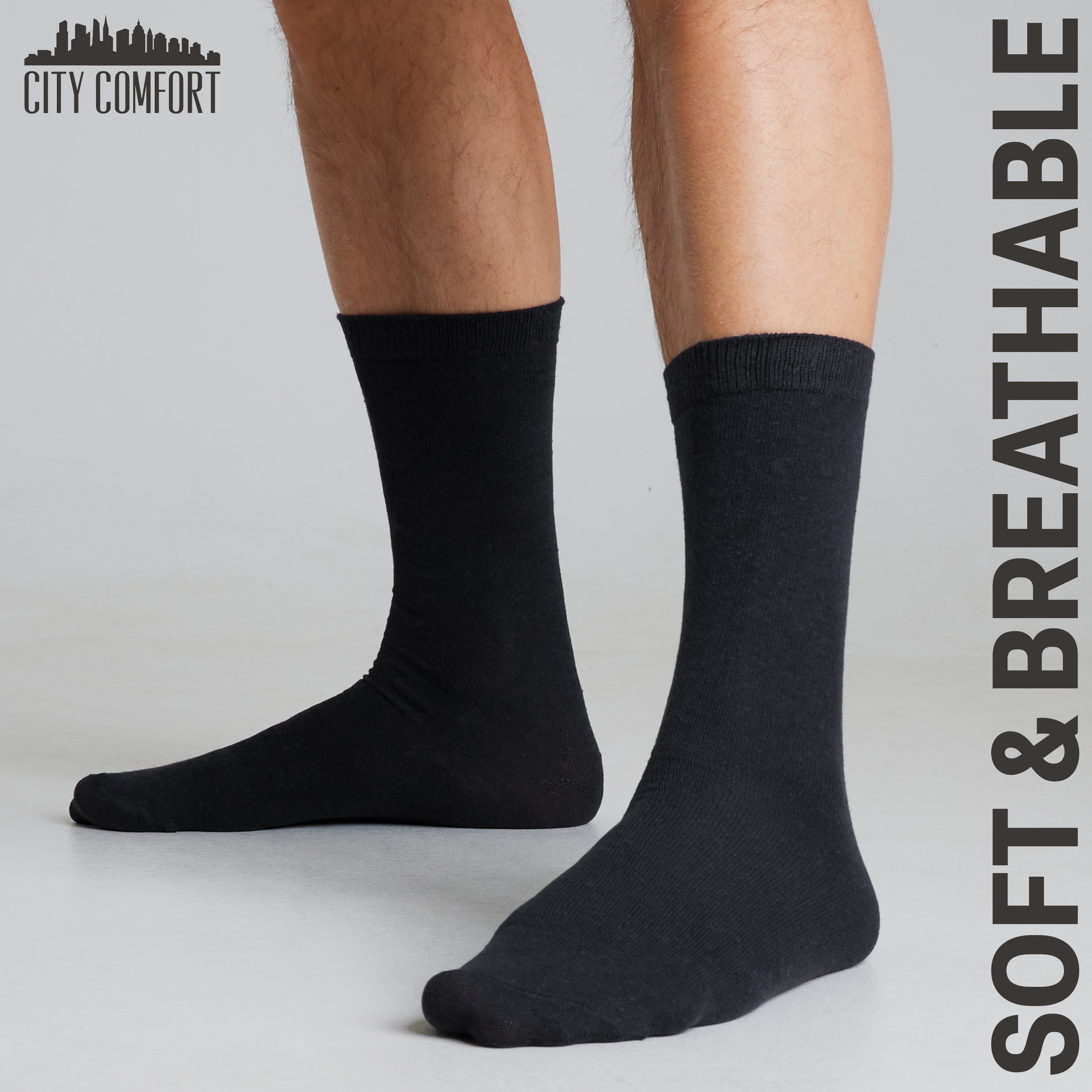 citycomfort-chaussettes-homme-lot-12-coton-mi-mollet image 2