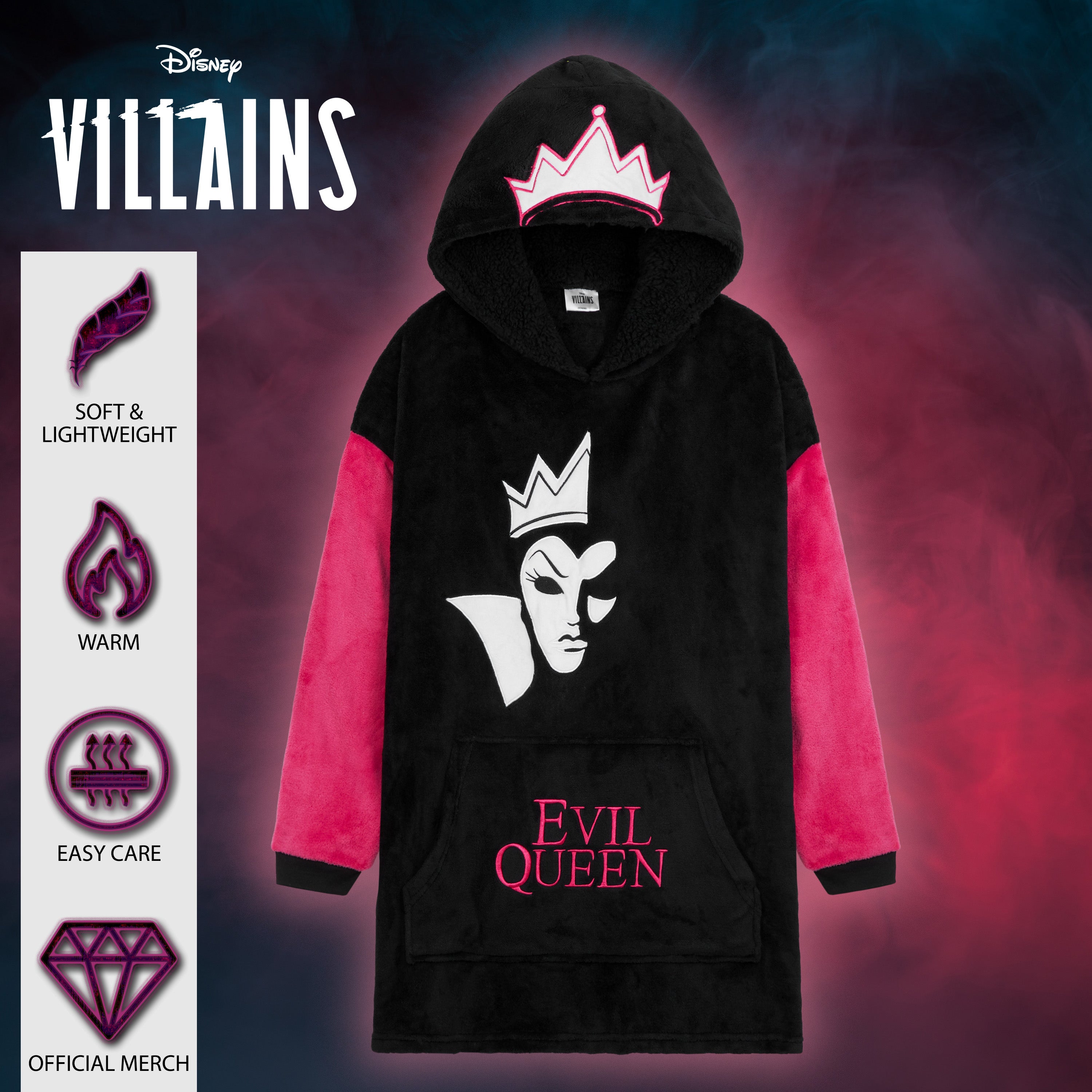 disney-sweat-plaid-femme-oversize-evil-queen-noir-polaire image 6