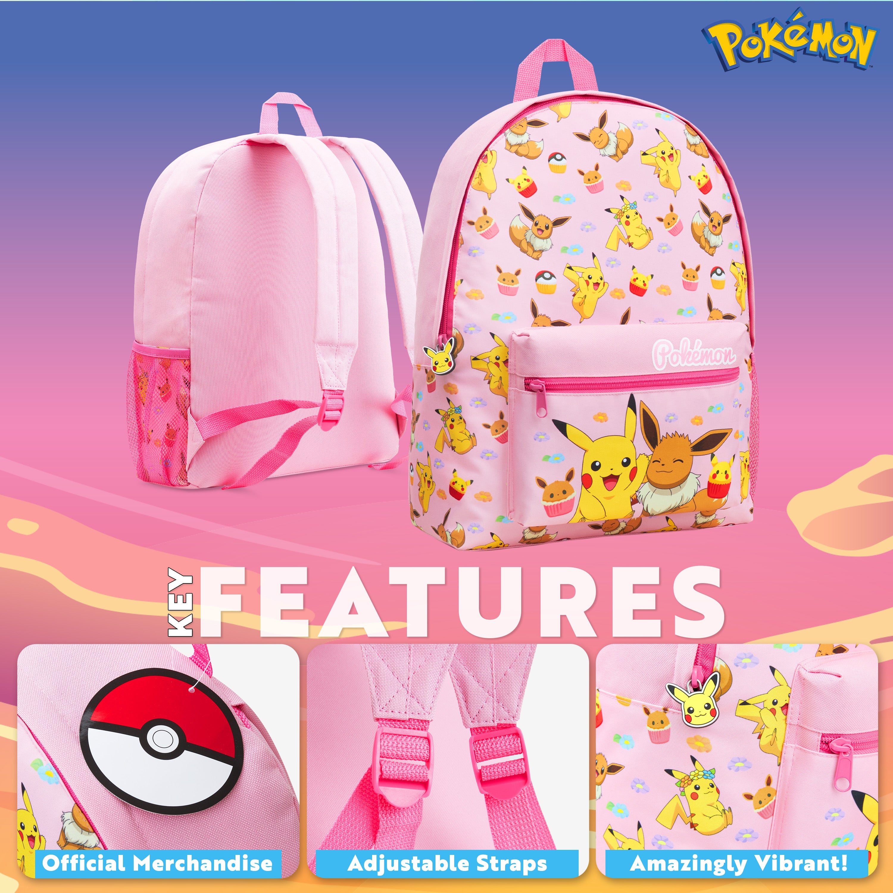 pok-mon-sac-dos-enfant-pikachu-cole-bretelles image 3