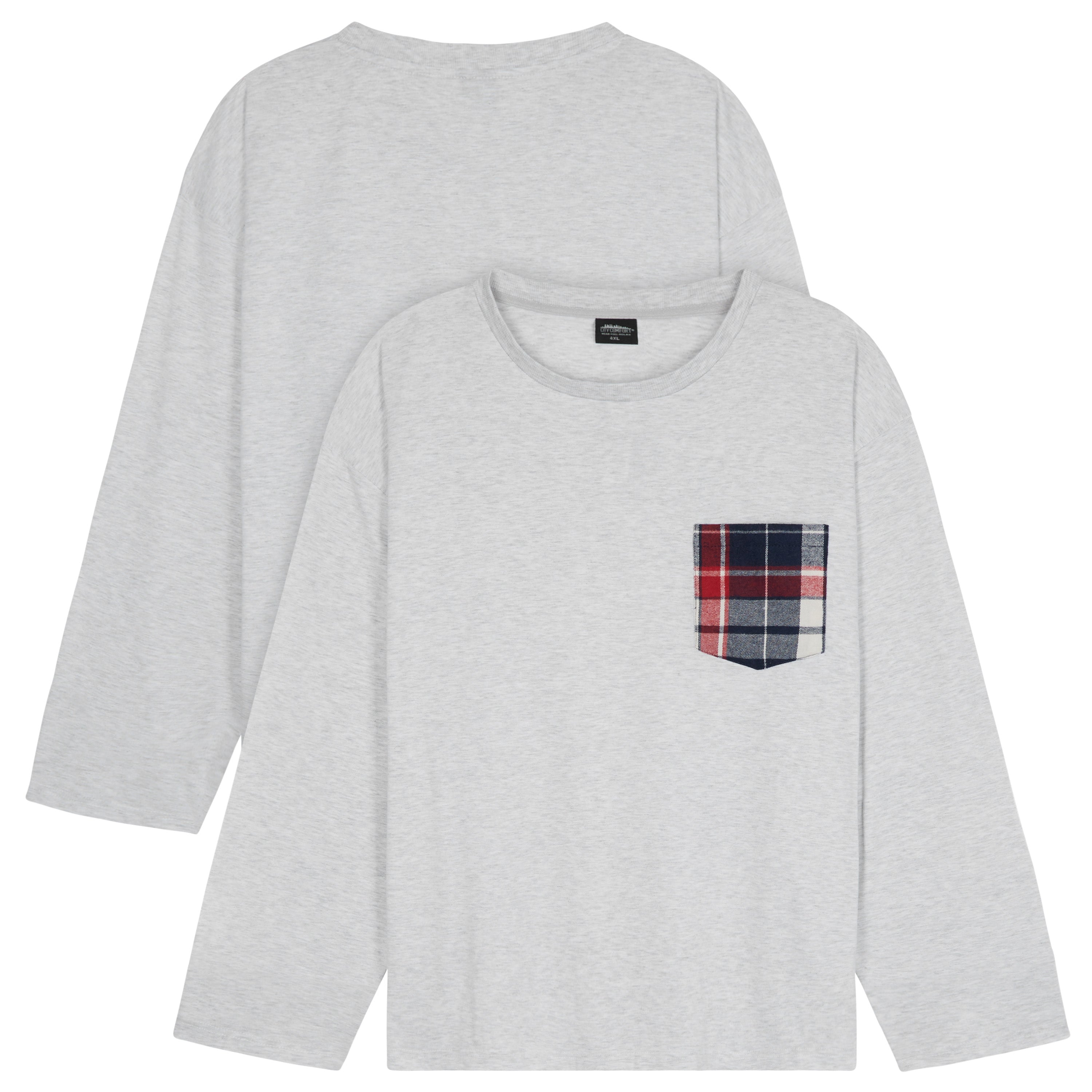 citycomfort-pyjama-homme-long-gris-manches-longues image 5