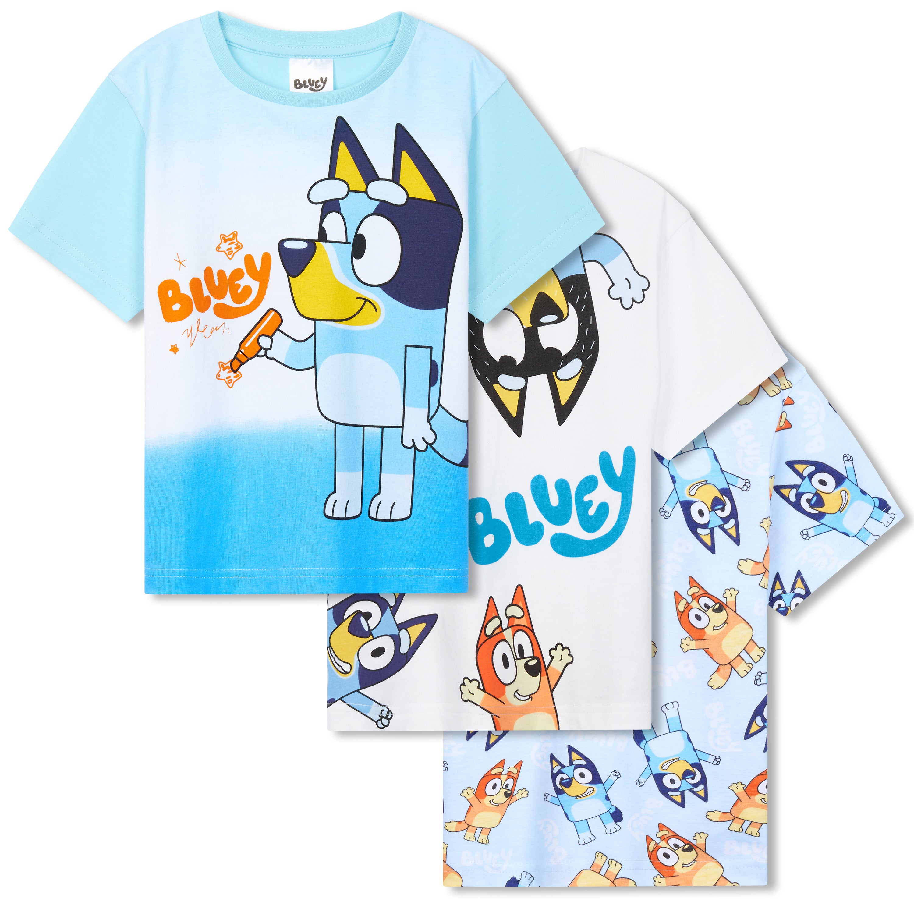 get-trend-boys-lot-3-t-shirts-gar-on-bluey-7-8-ans-coton image 1