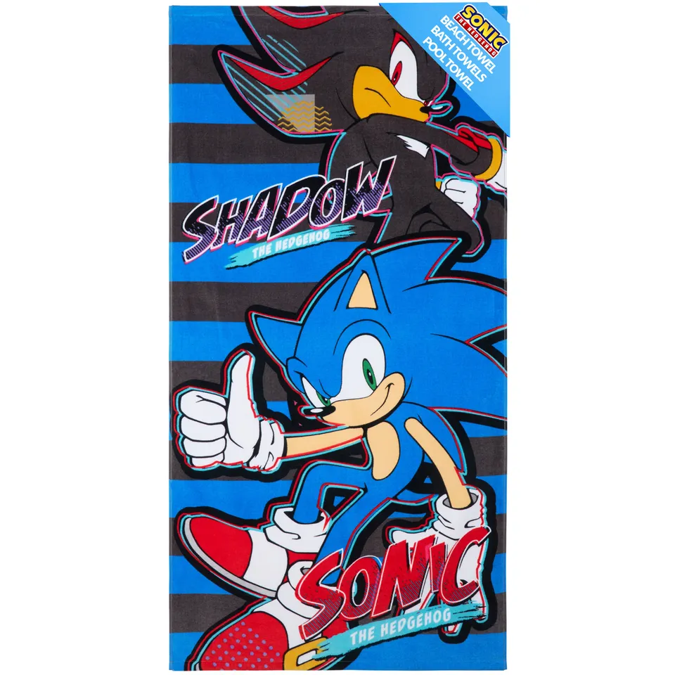sonic-the-hedgehog-serviette-plage-enfant-70x140-cm-coton image 1