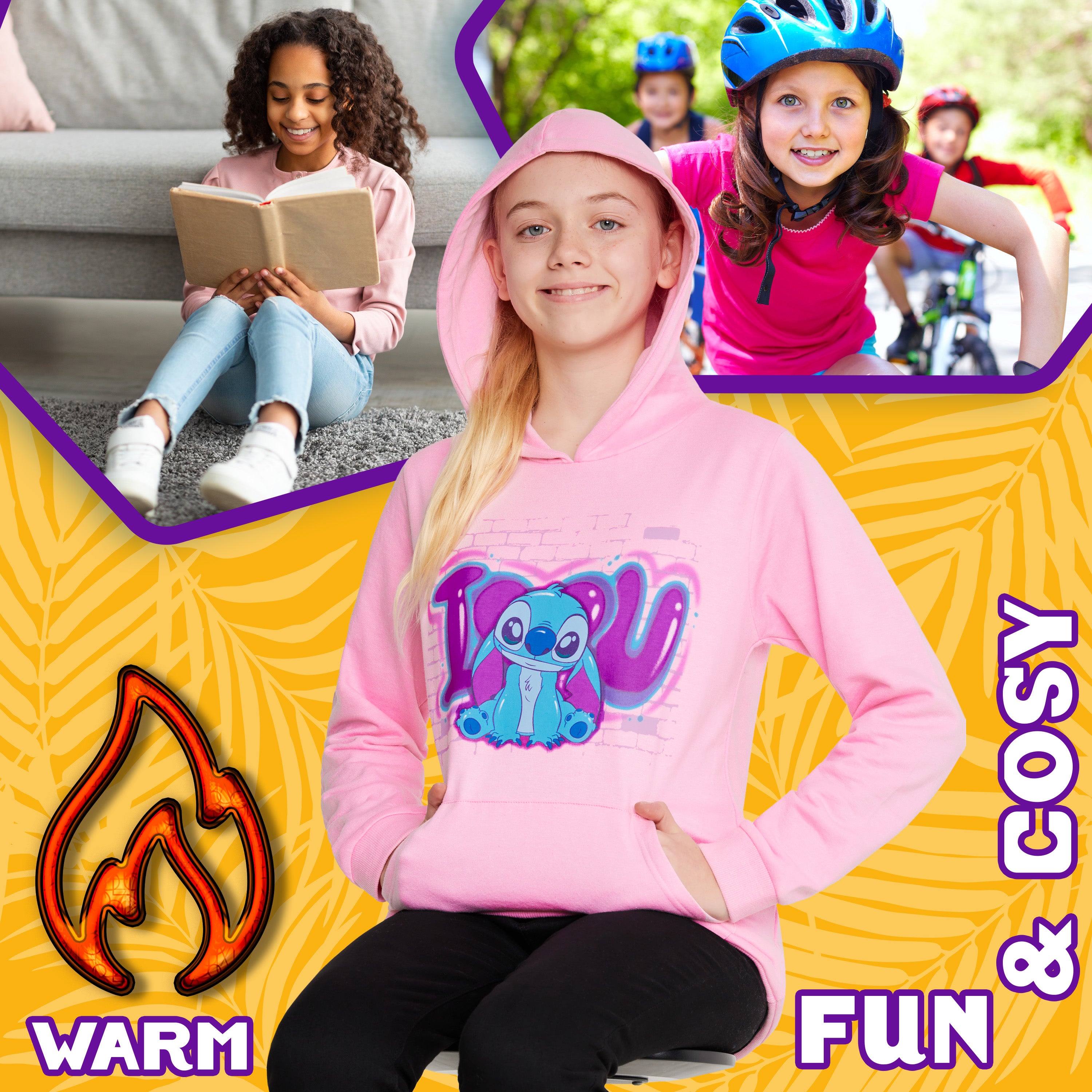 disney-stitch-sweat-capuche-fille-chaud-doux-11-12-ans image 5