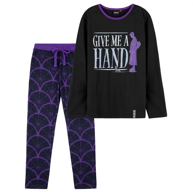 wednesday-pyjama-fille-manches-longues-coton-noir-9-10-ans image 1