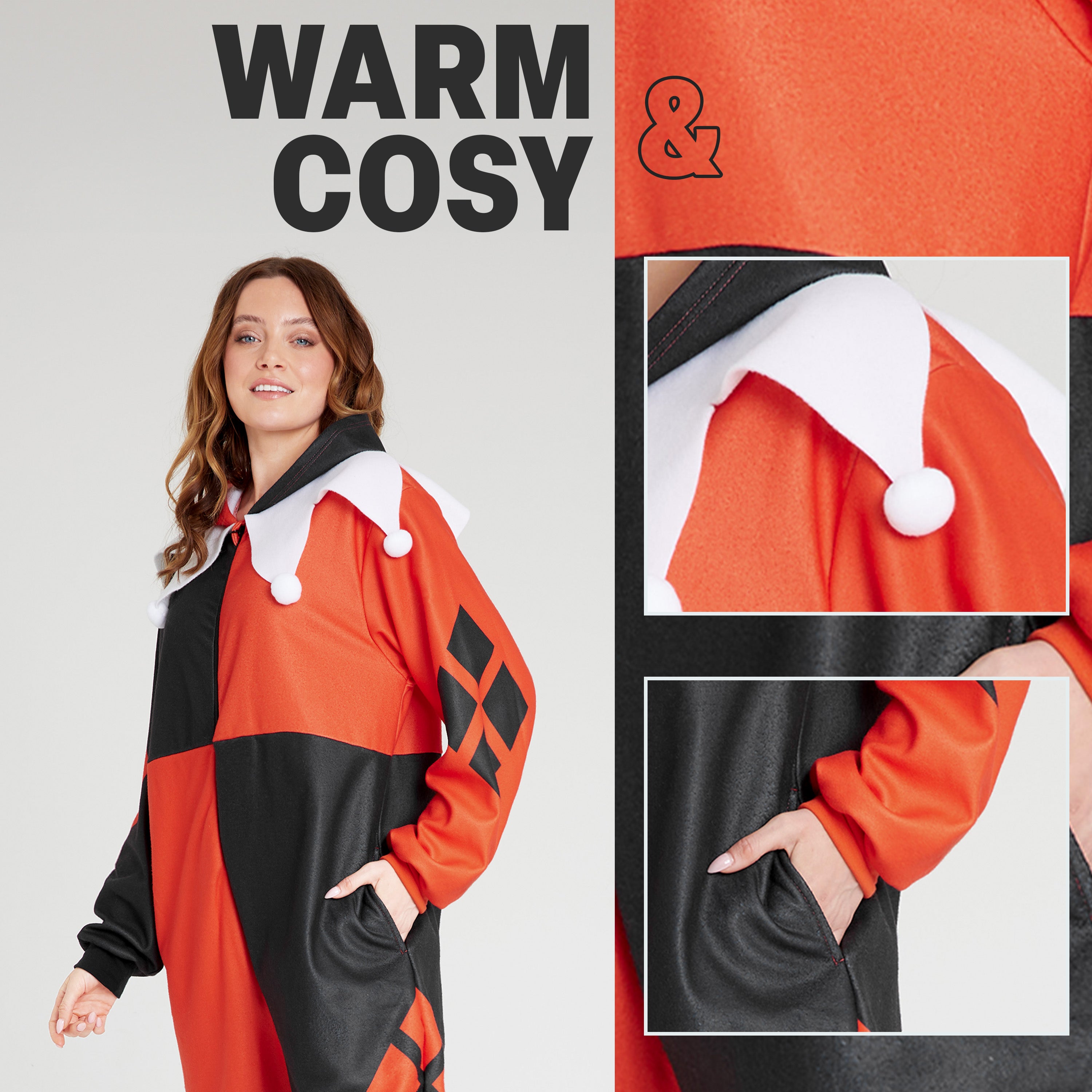 dc-comics-harley-quinn-combinaison-pyjama-polaire-femme-taille-m image 4