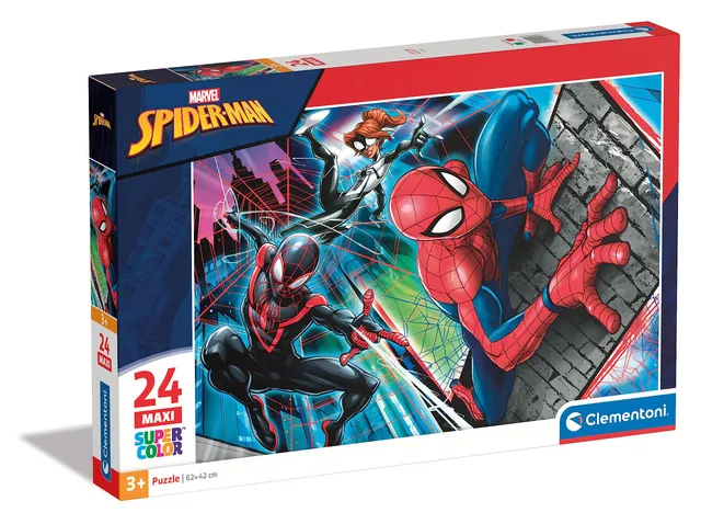 clementoni-supercolor-puzzle-spider-man-24-maxi-62x42-cm image 1