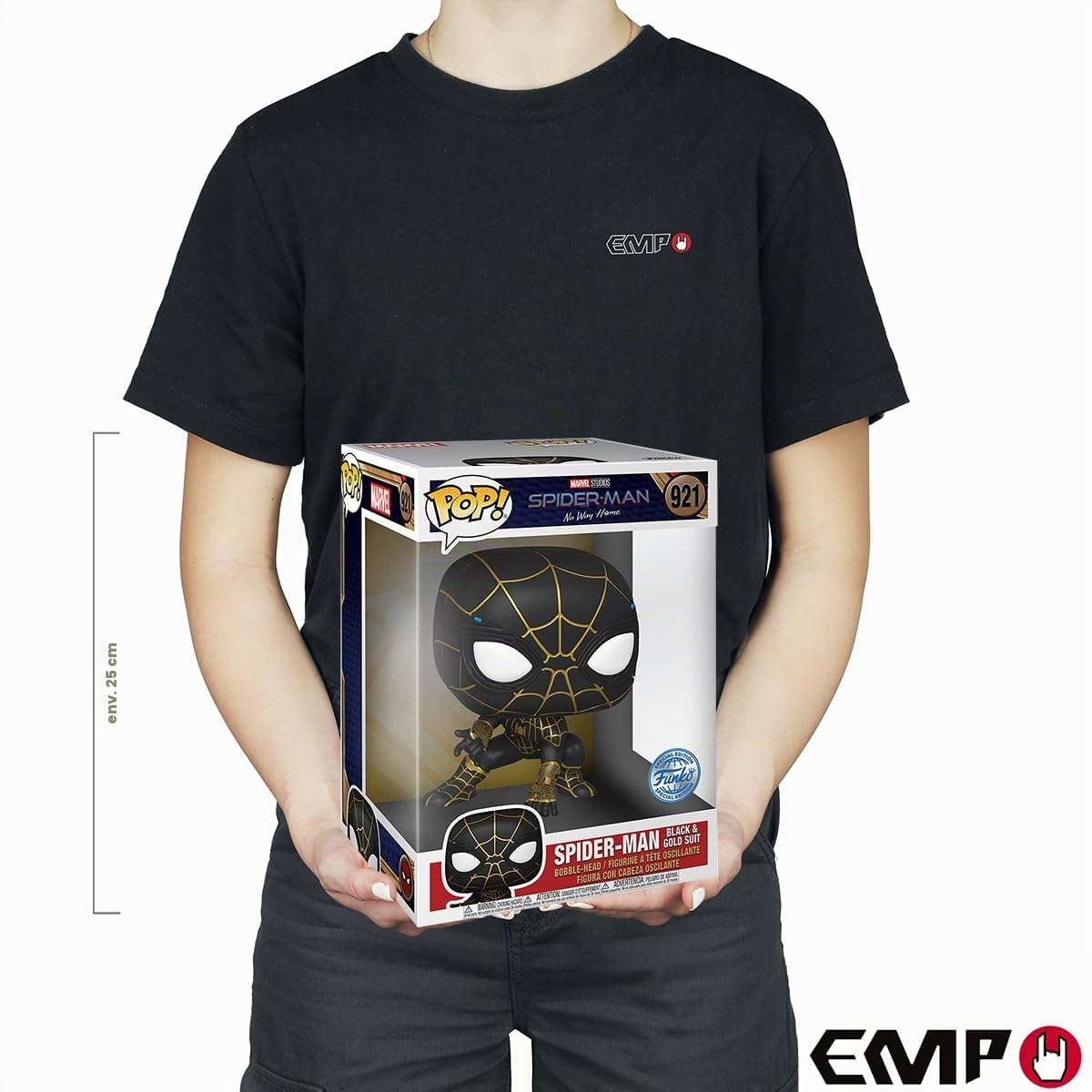 funko-pop-spider-man-black-gold-jumbo-figurine-25-cm image 2