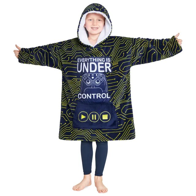 citycomfort-sweat-plaid-gamer-oversize-polaire-capuche-sherpa image 1