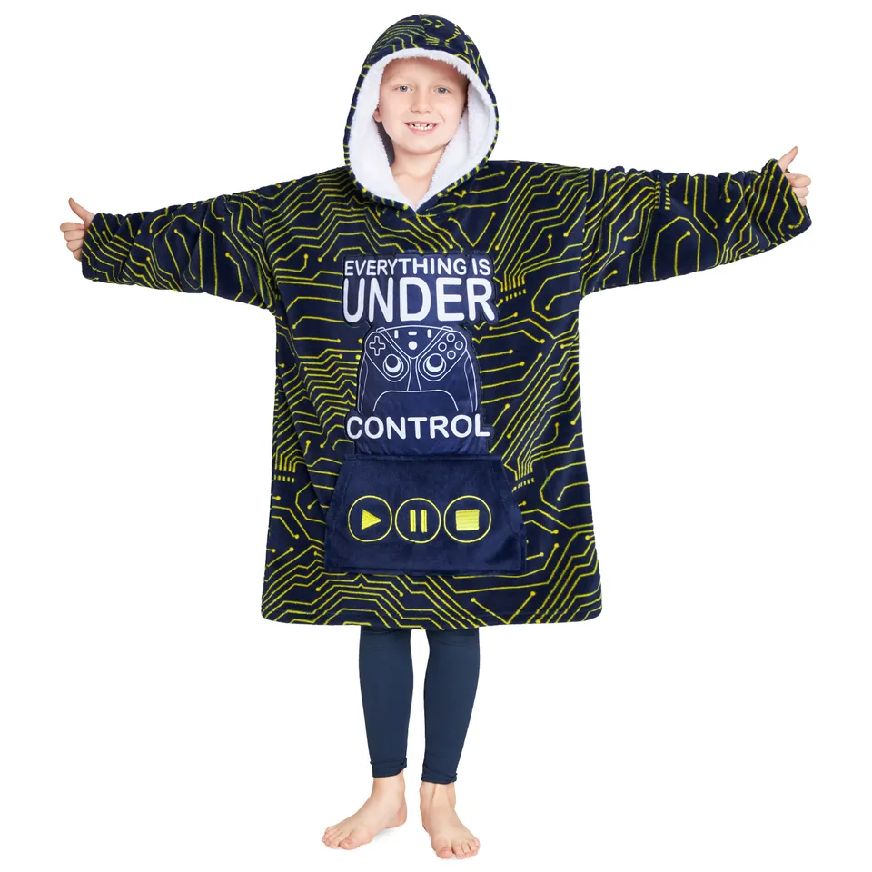 citycomfort-sweat-plaid-gamer-oversize-polaire-capuche-sherpa image 1