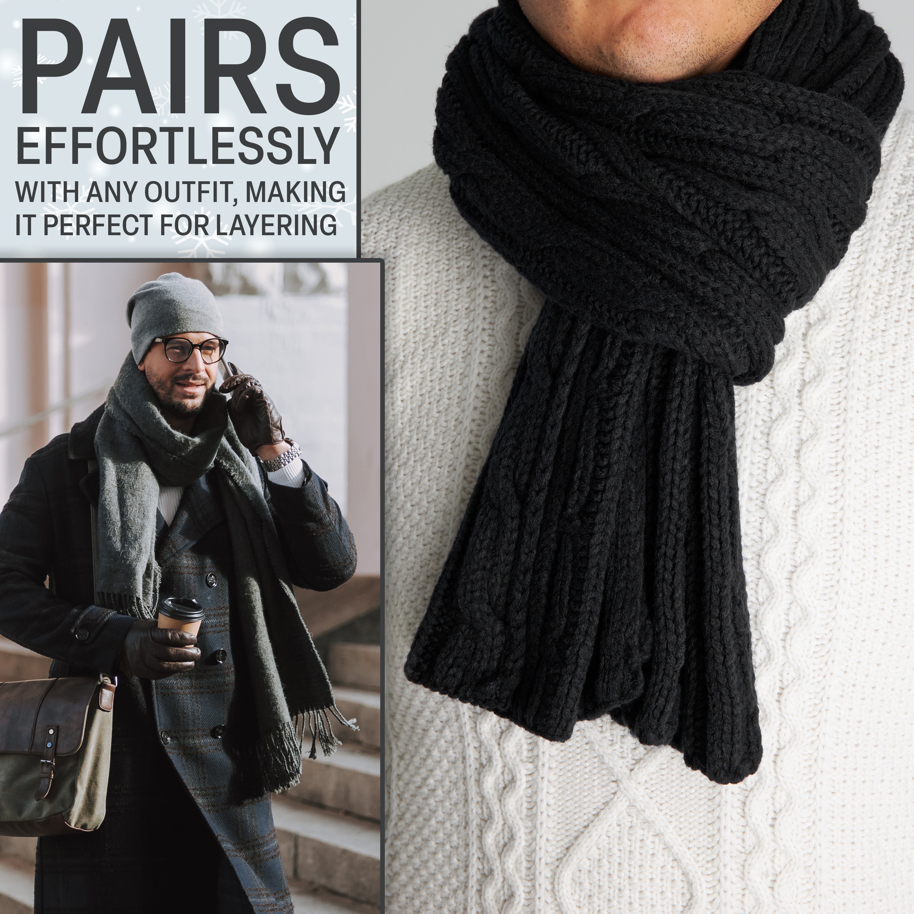 citycomfort-men-charpe-tricot-e-homme-douce-hiver image 6