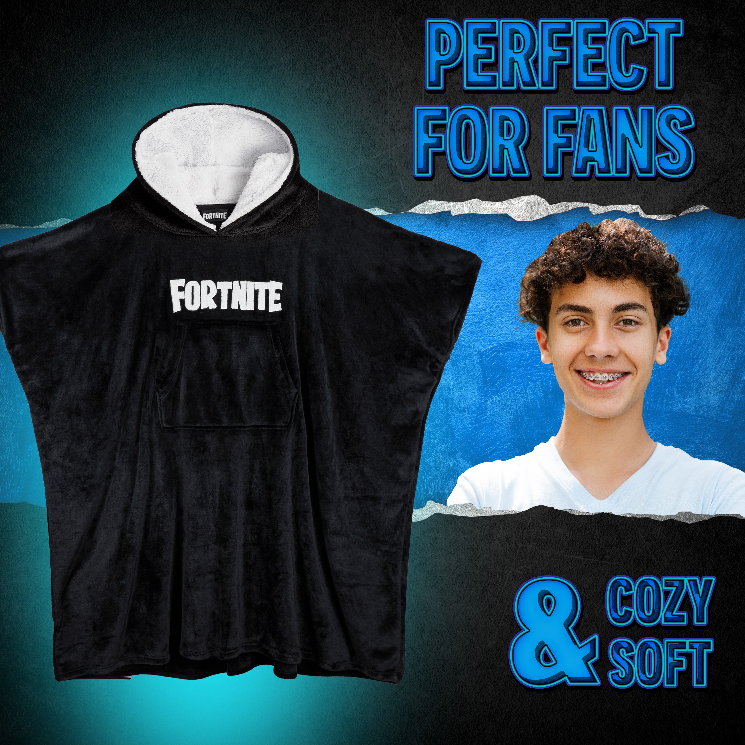 fortnite-plaid-hoodie-enfant-polaire-oversize-14-ans image 2