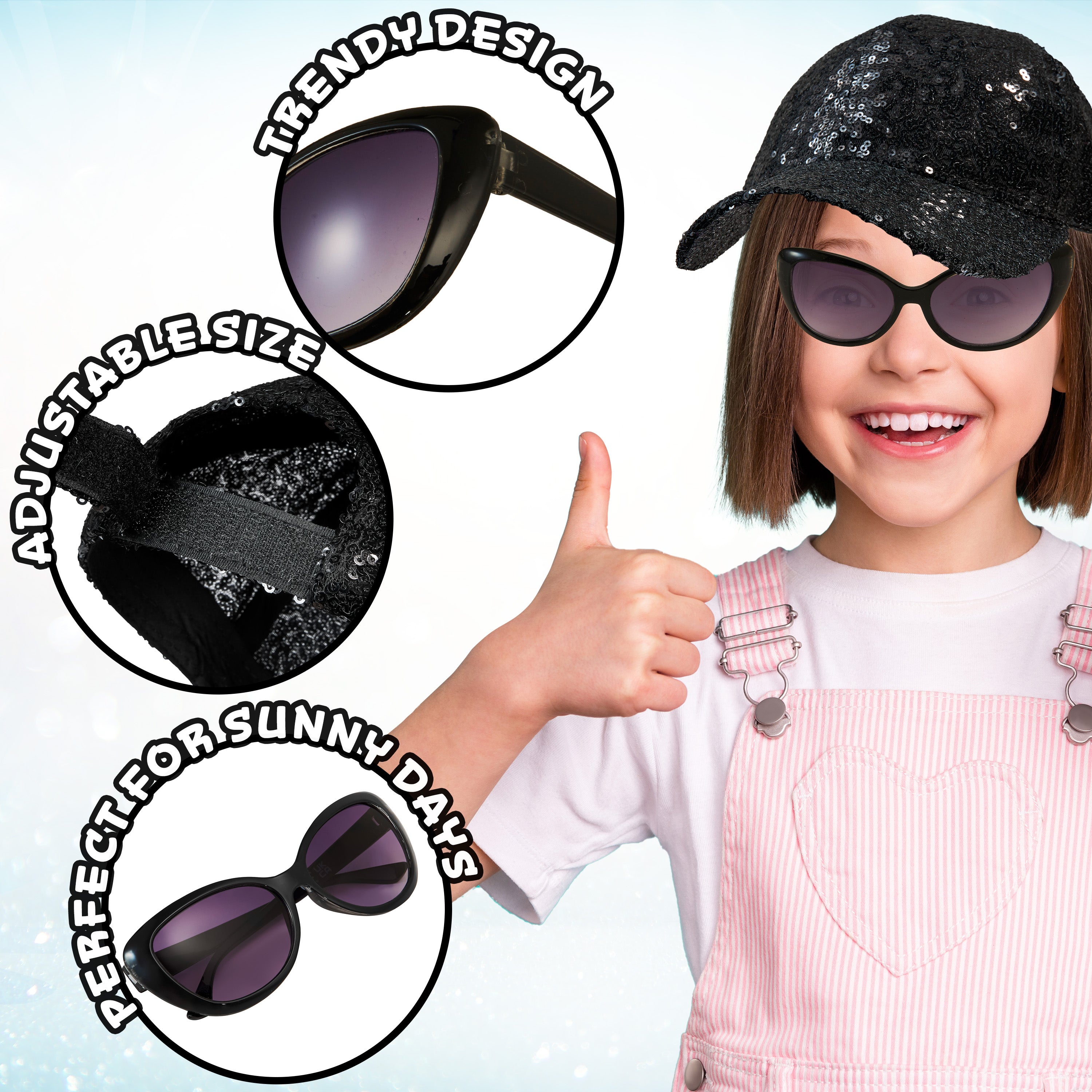 citycomfort-casquette-fille-lunettes-soleil-uv-rose-t image 4