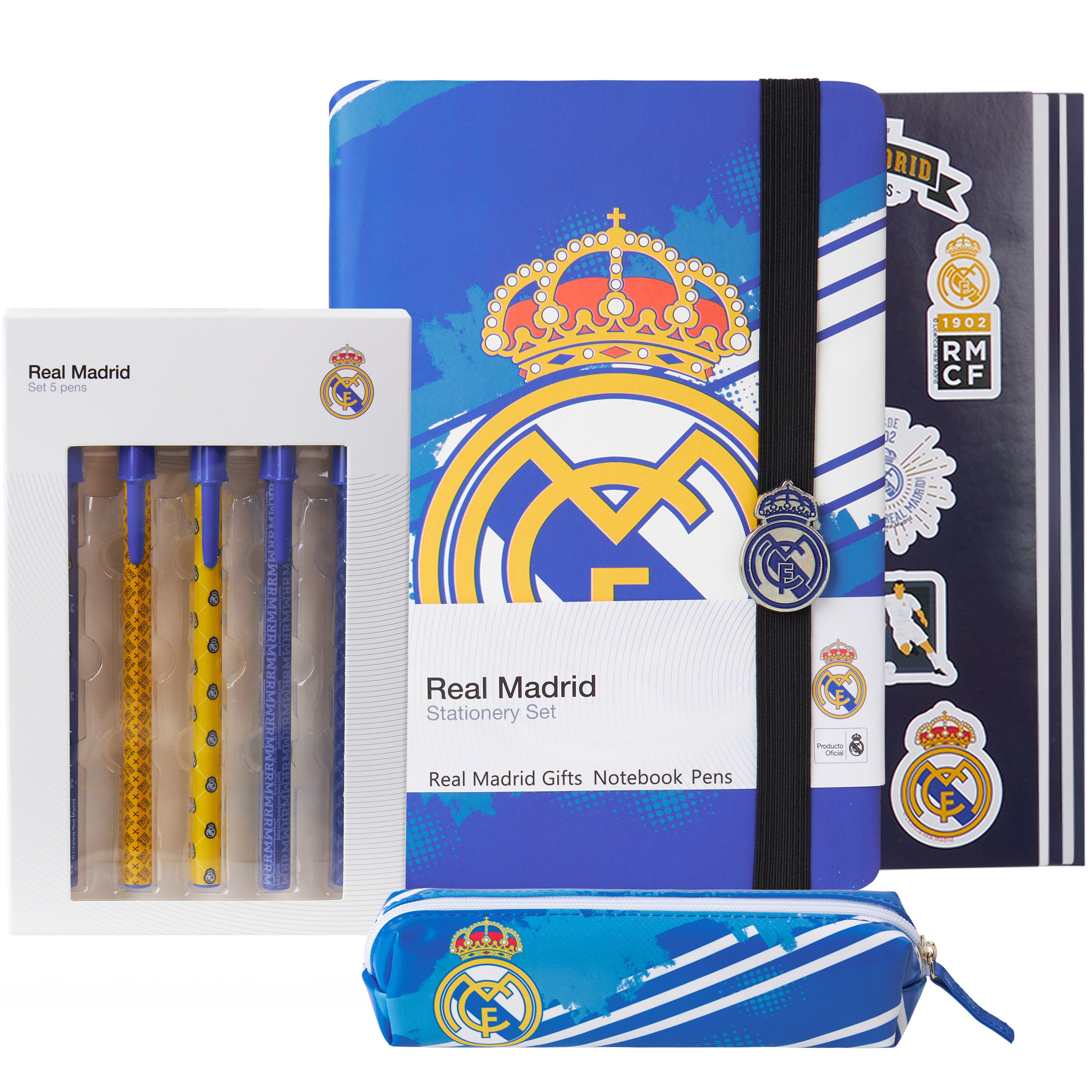 real-madrid-kit-papeterie-trousse-carnet-stylos-stickers image 1