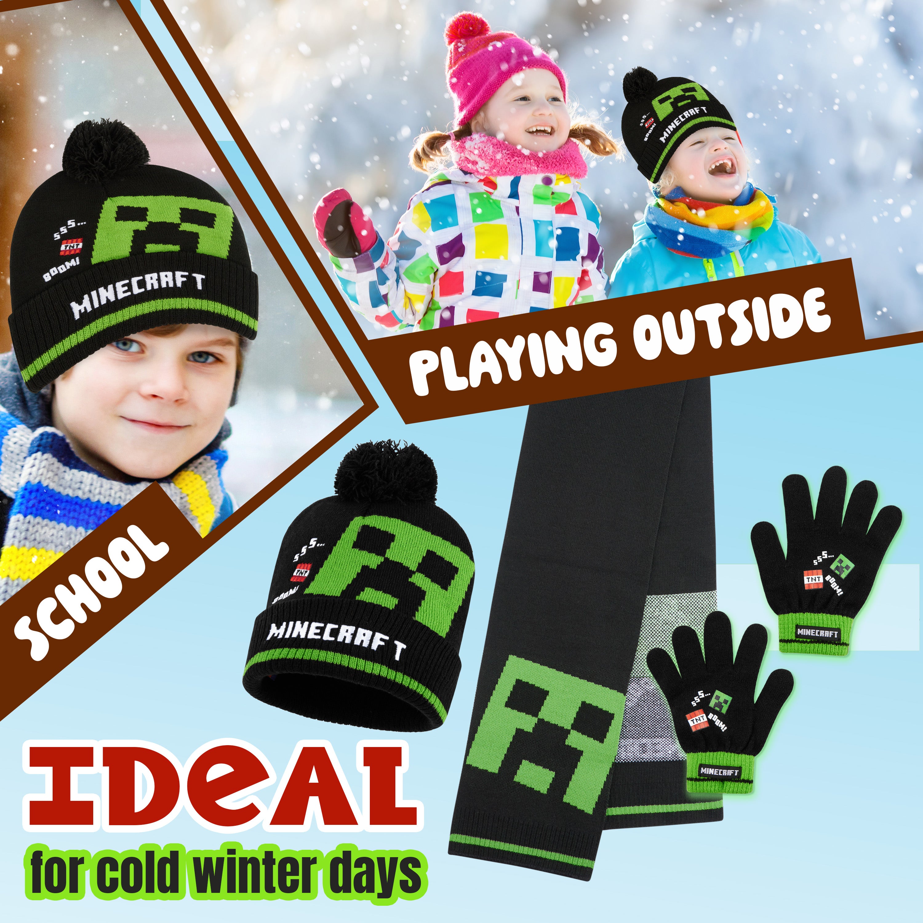 minecraft-creeper-ensemble-bonnet-hiver-enfant-3-pi-ces image 4