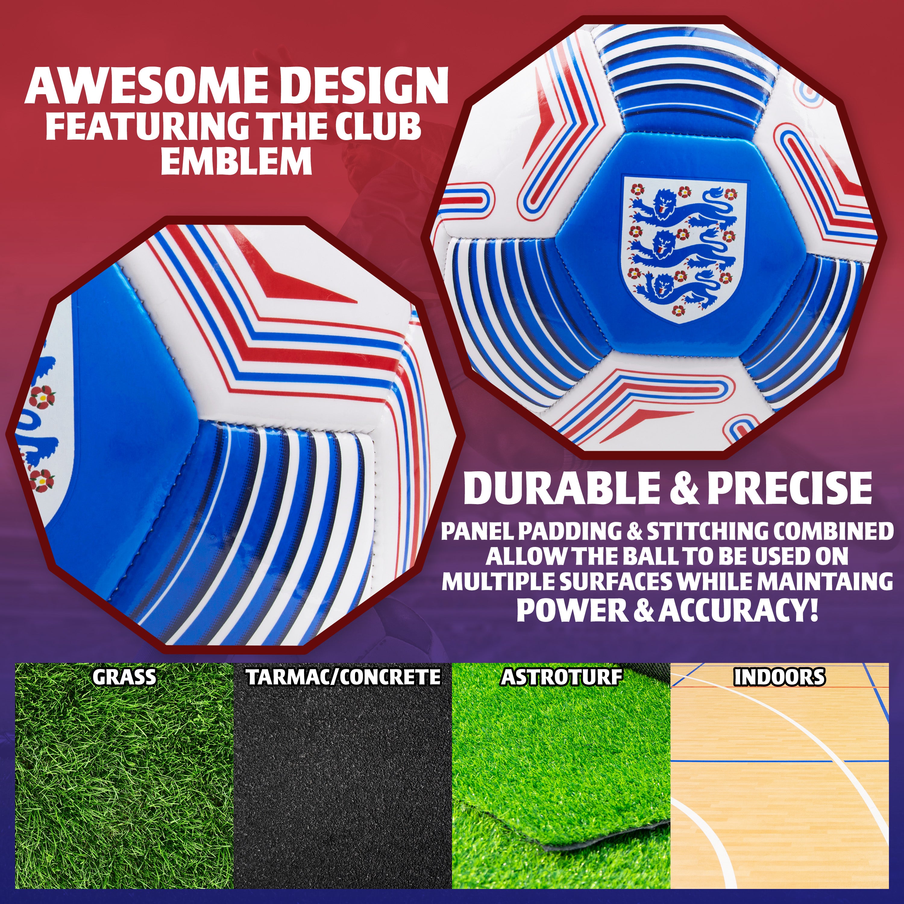 get-trend-england-fa-ballon-foot-taille-5-bleu image 5