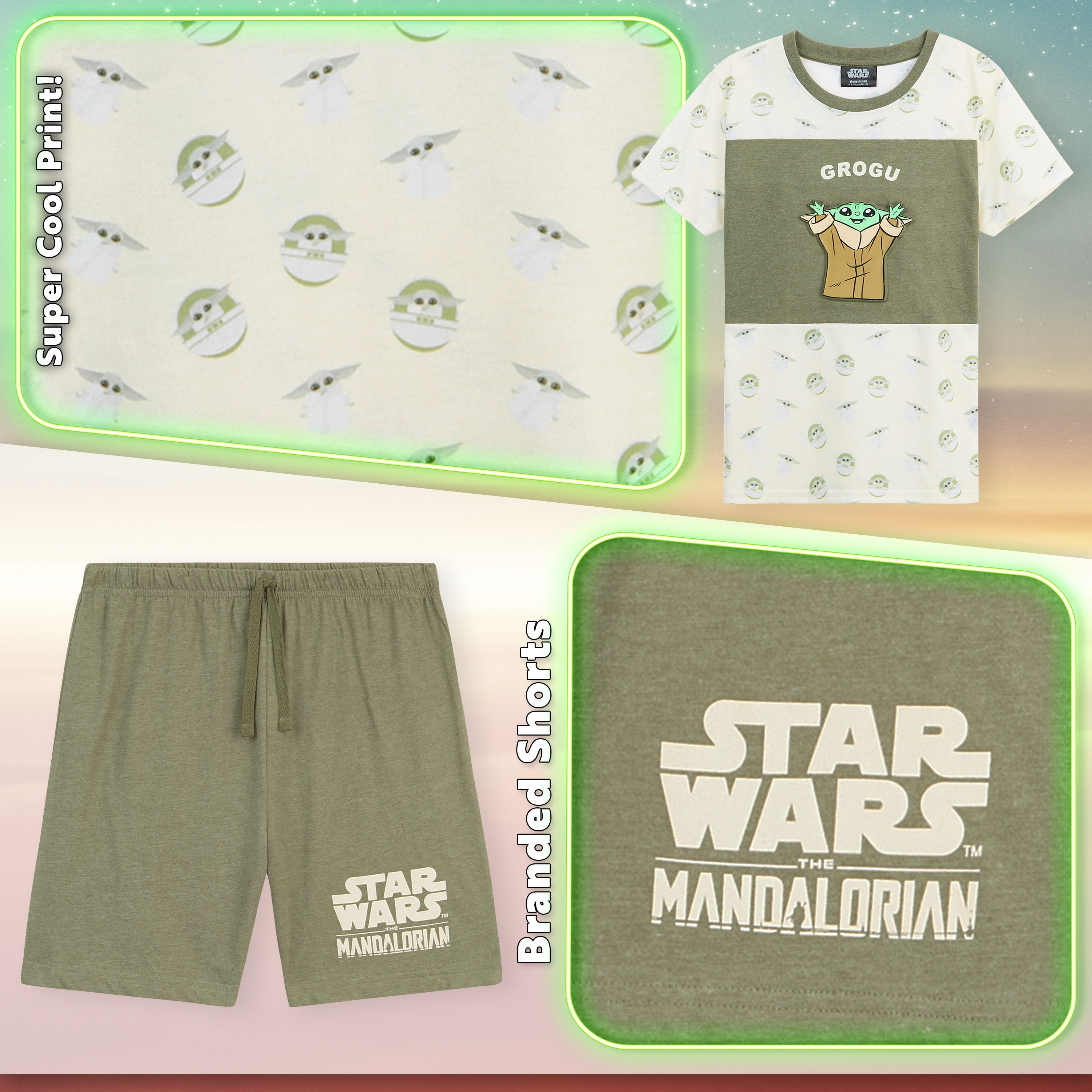 disney-mandalorian-pyjama-gar-on-short-baby-yoda-coton-7-8-ans image 4