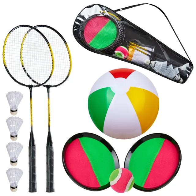 kreativekraft-badminton-set-3-jeux-raquettes-jardin image 1