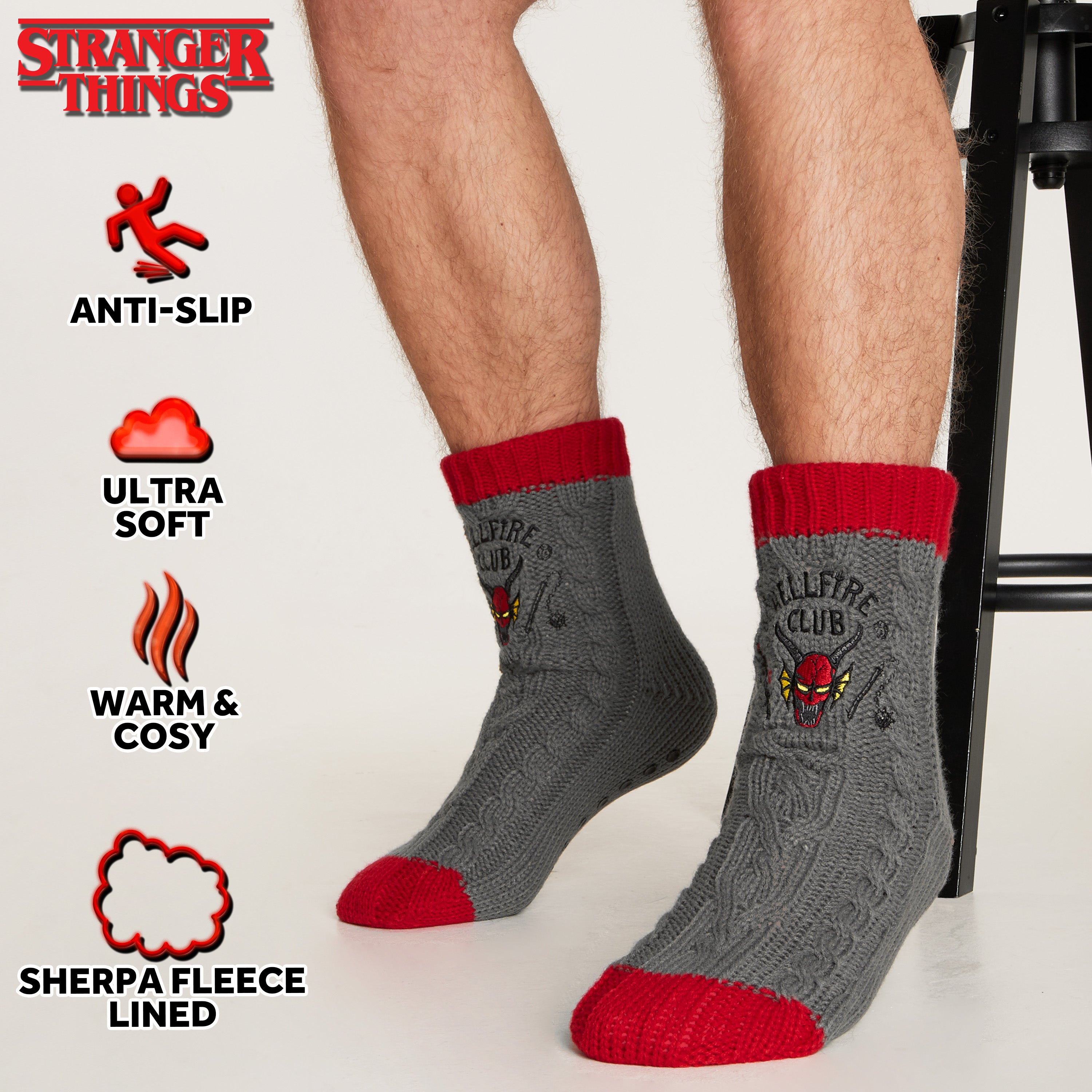 stranger-things-chaussettes-pilou-homme-gris-et-rouge image 5