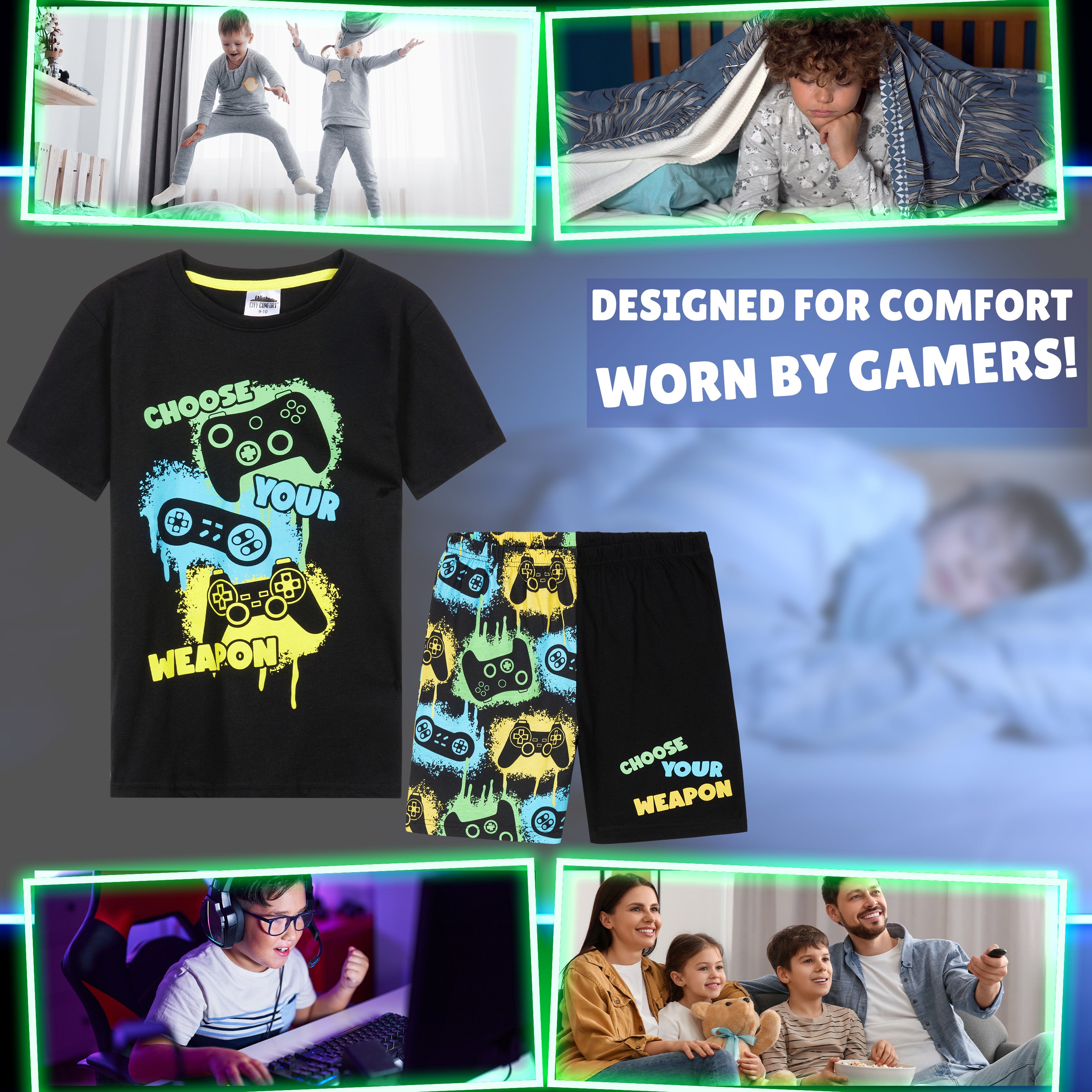 citycomfort-boys-pyjama-short-gar-on-manches-courtes image 2