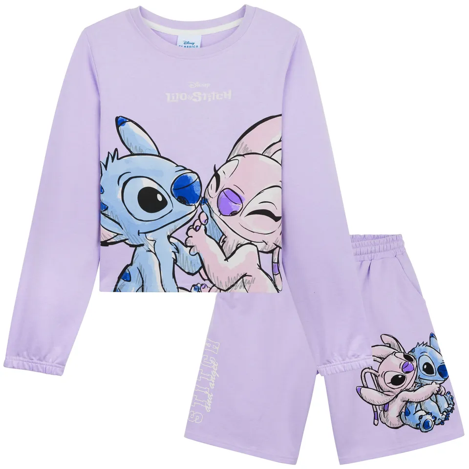 stitch-surv-tement-fille-sweat-short-9-10-ans-ensemble image 1