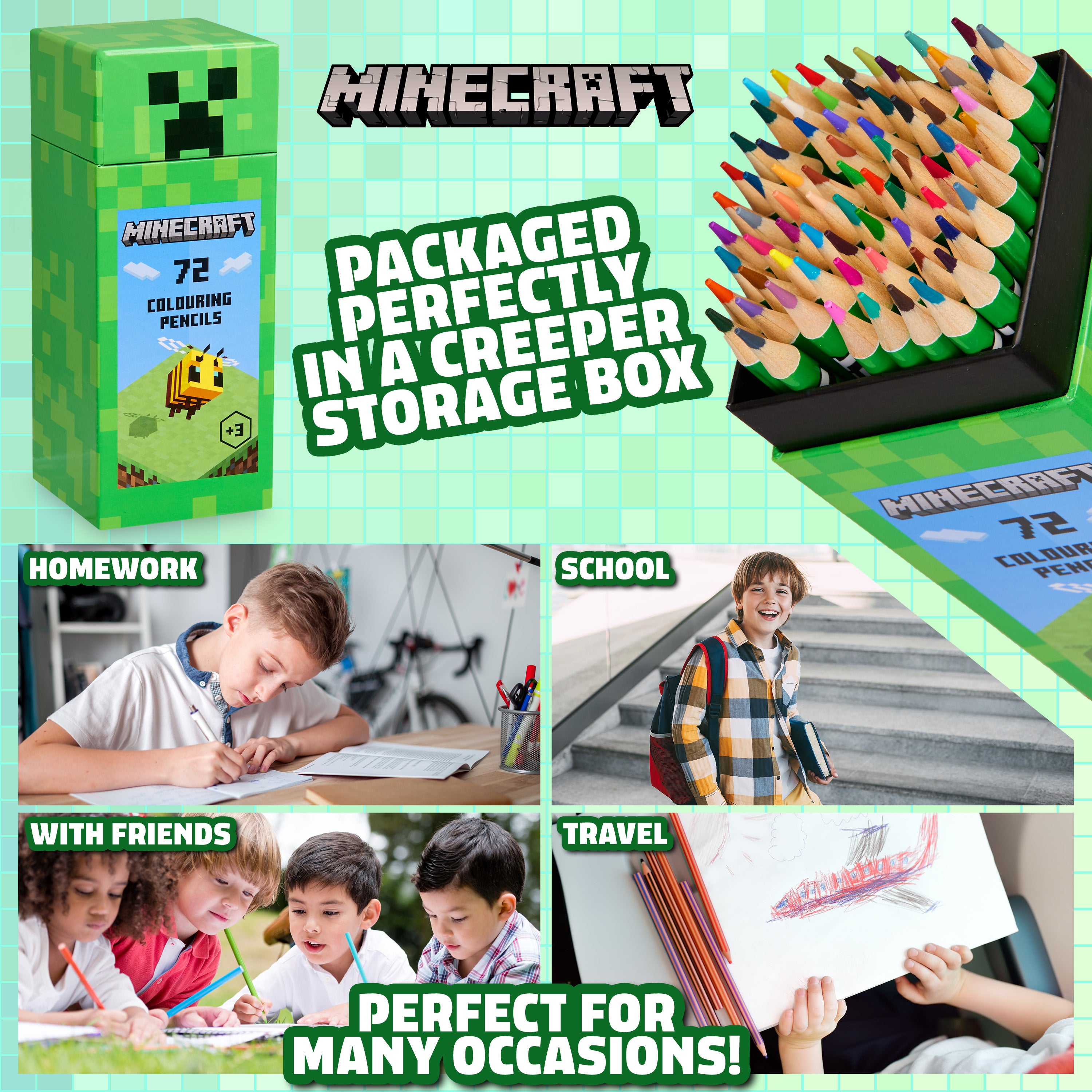 coffret-72-crayons-couleur-minecraft-creeper-enfant image 6