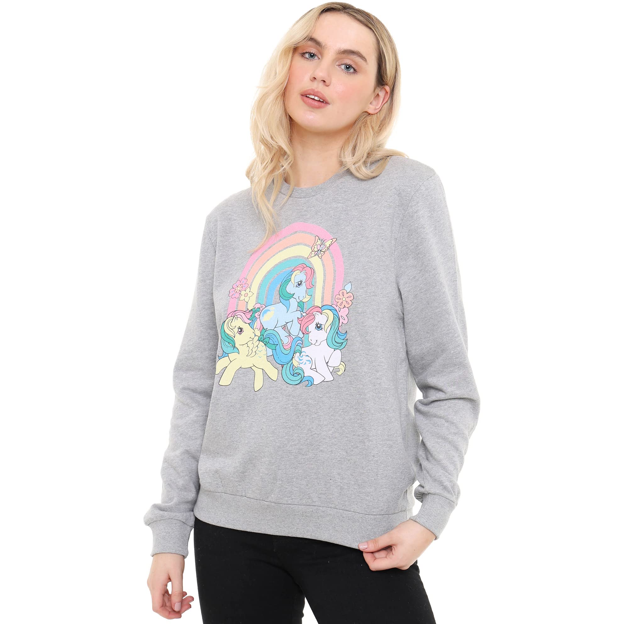 my-little-pony-rainbow-pony-sweatshirt-femme-gris-chin-m image 2