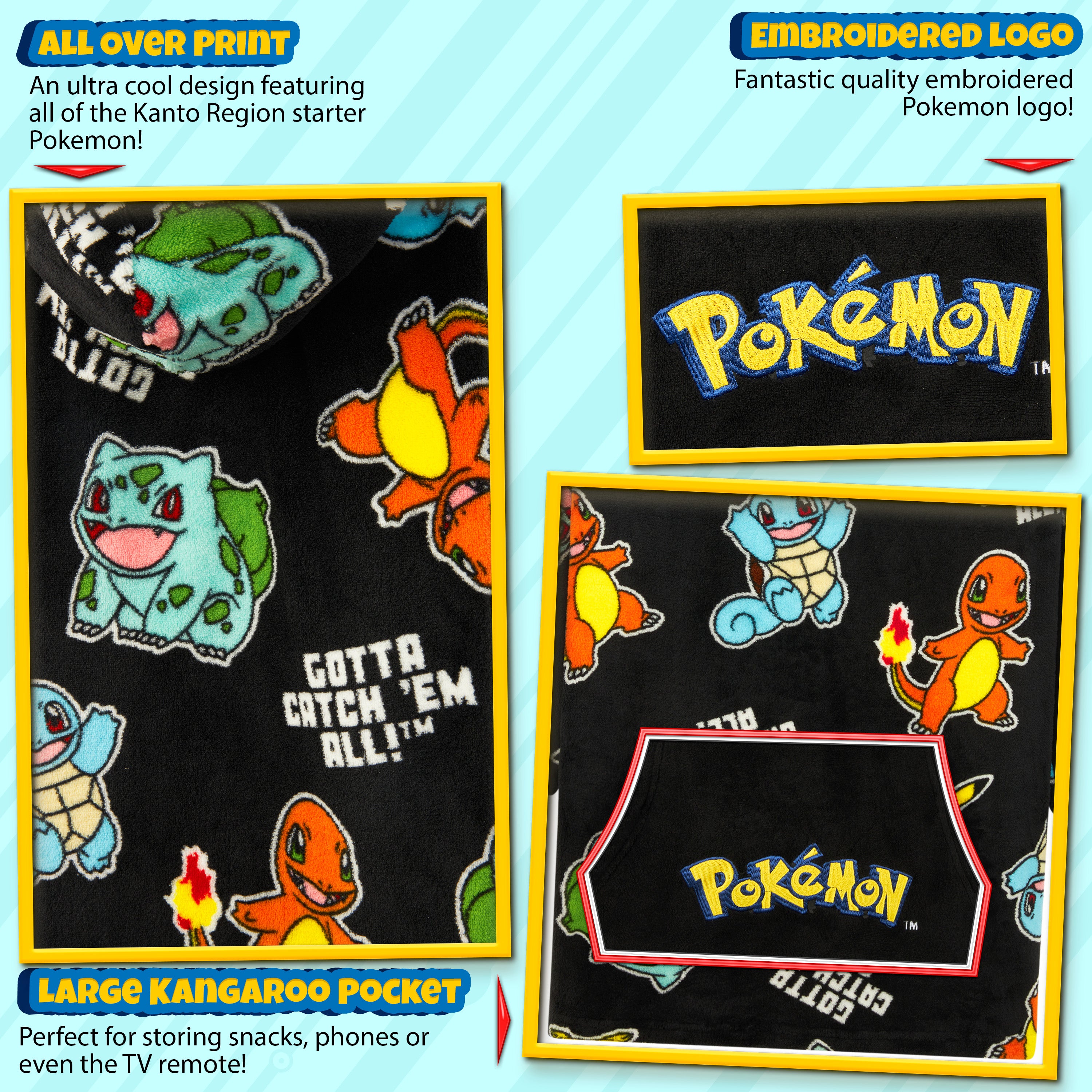 pok-mon-pikachu-sweat-plaid-enfant-oversize-noir image 6