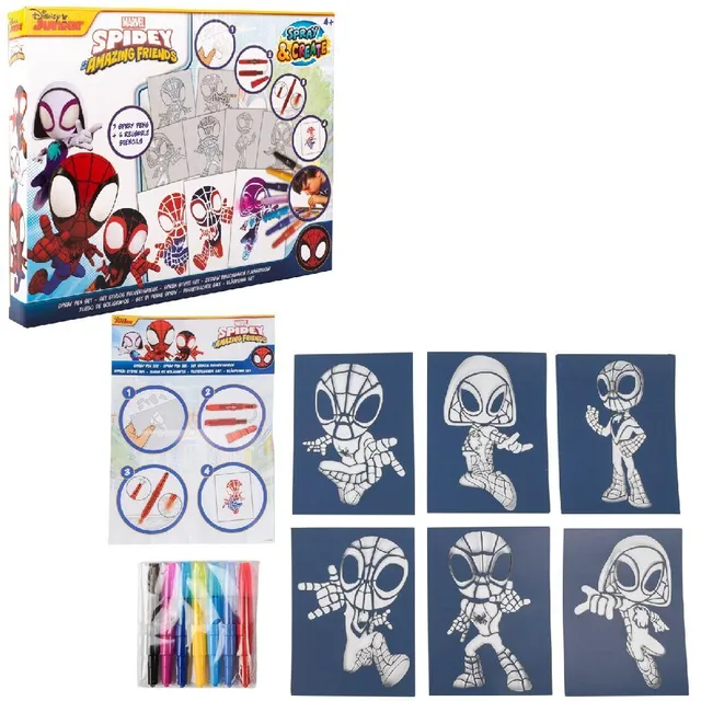 marvel-spidey-amazing-friends-kit-13-feutres-souffler-pochoirs image 1
