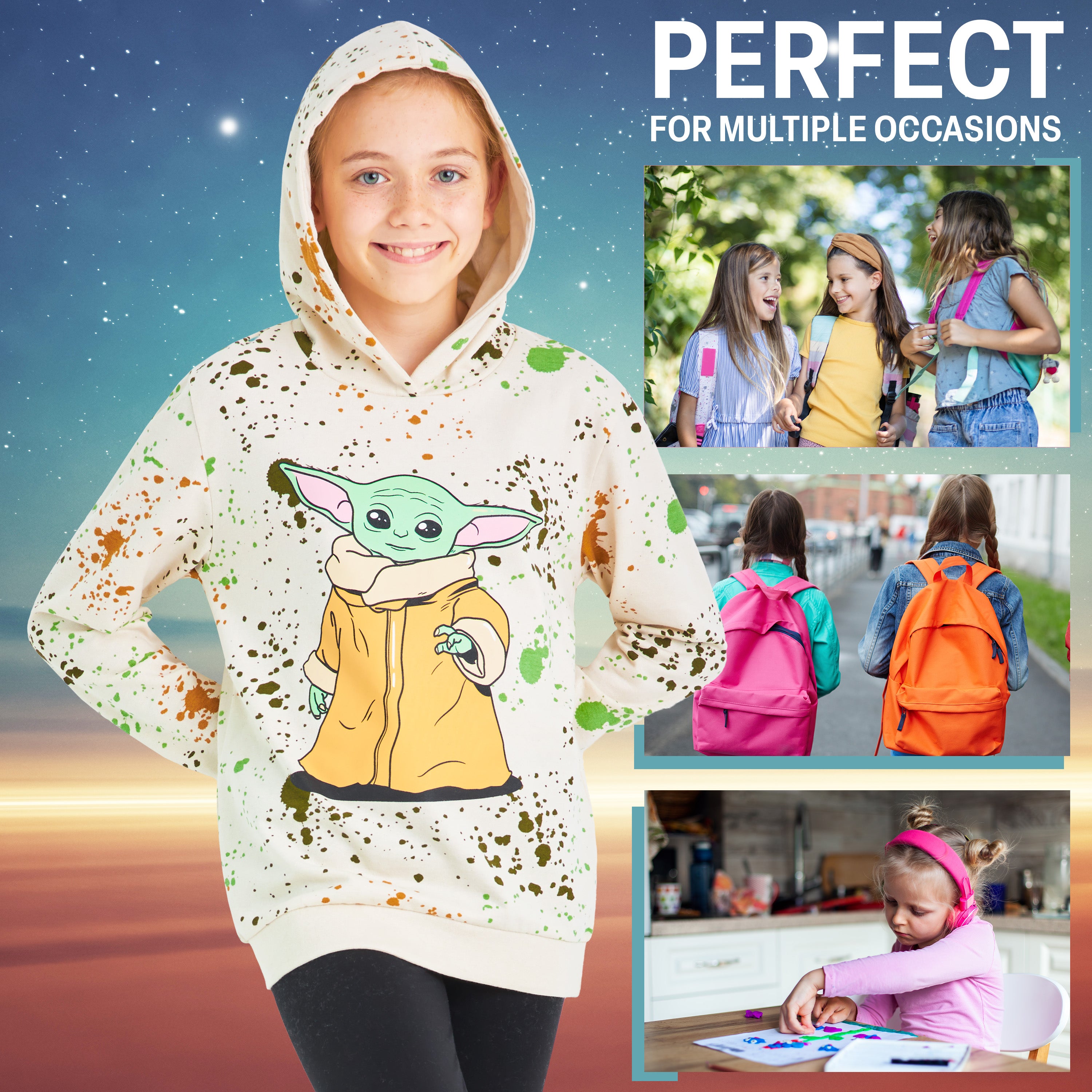 disney-baby-yoda-sweat-capuche-fille-9-10-ans-coton image 5