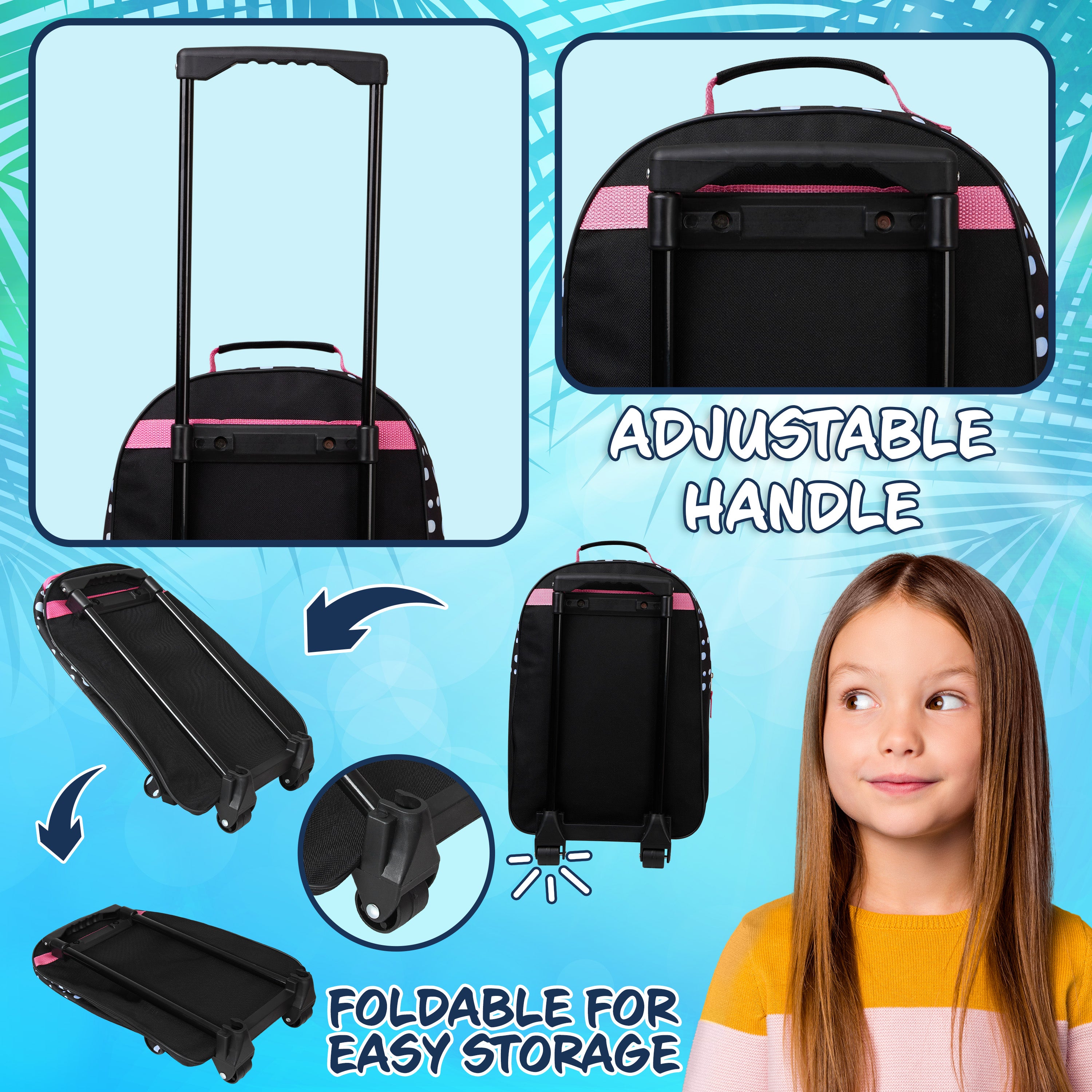 disney-valise-enfant-stitch-pliable-47cm-2-roues-noire image 4